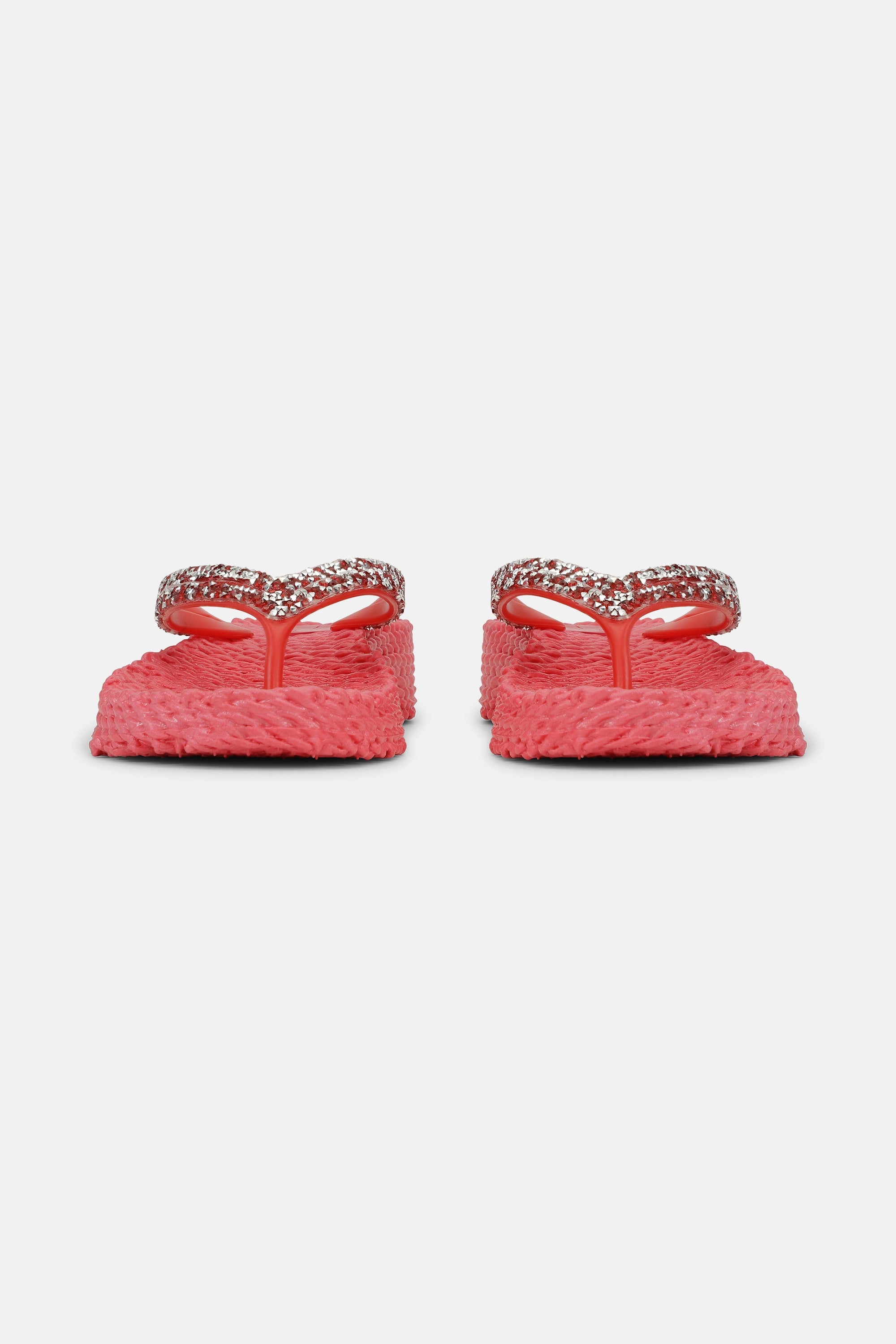 Platform Flip-flops Glitter Stones - Raspberry