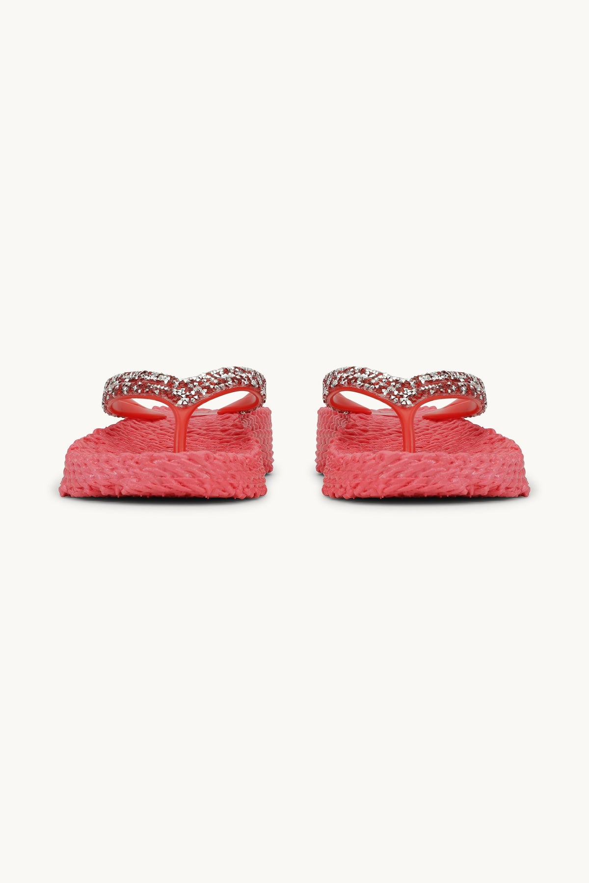 Platform Flip-flops Glitter Stones - Raspberry