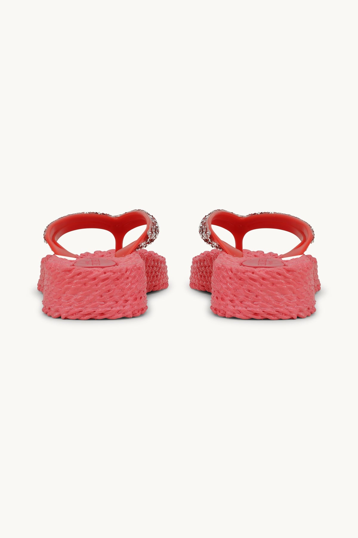 Platform Flip-flops Glitter Stones - Raspberry