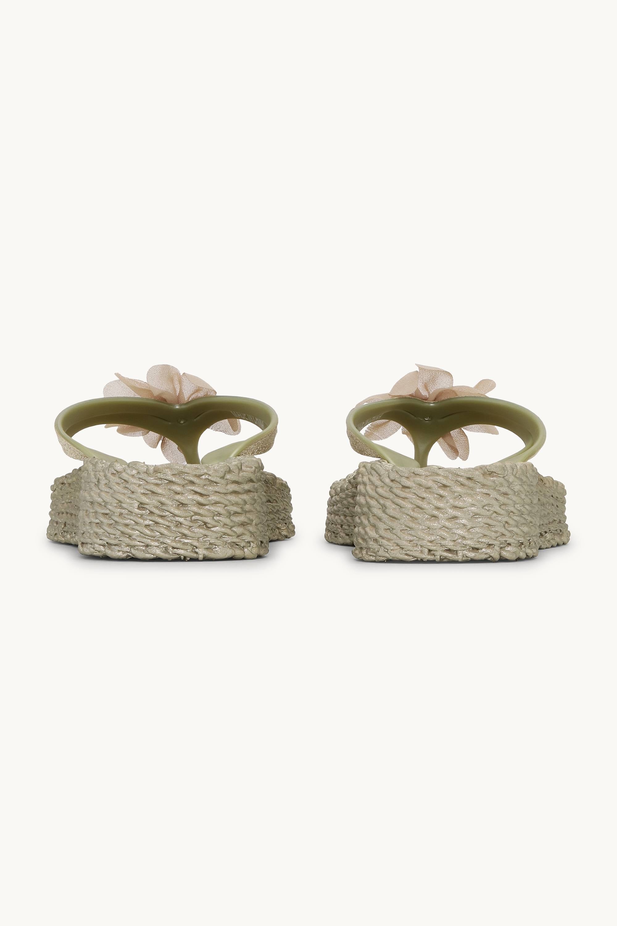Flip Flops with Flower - Platin
