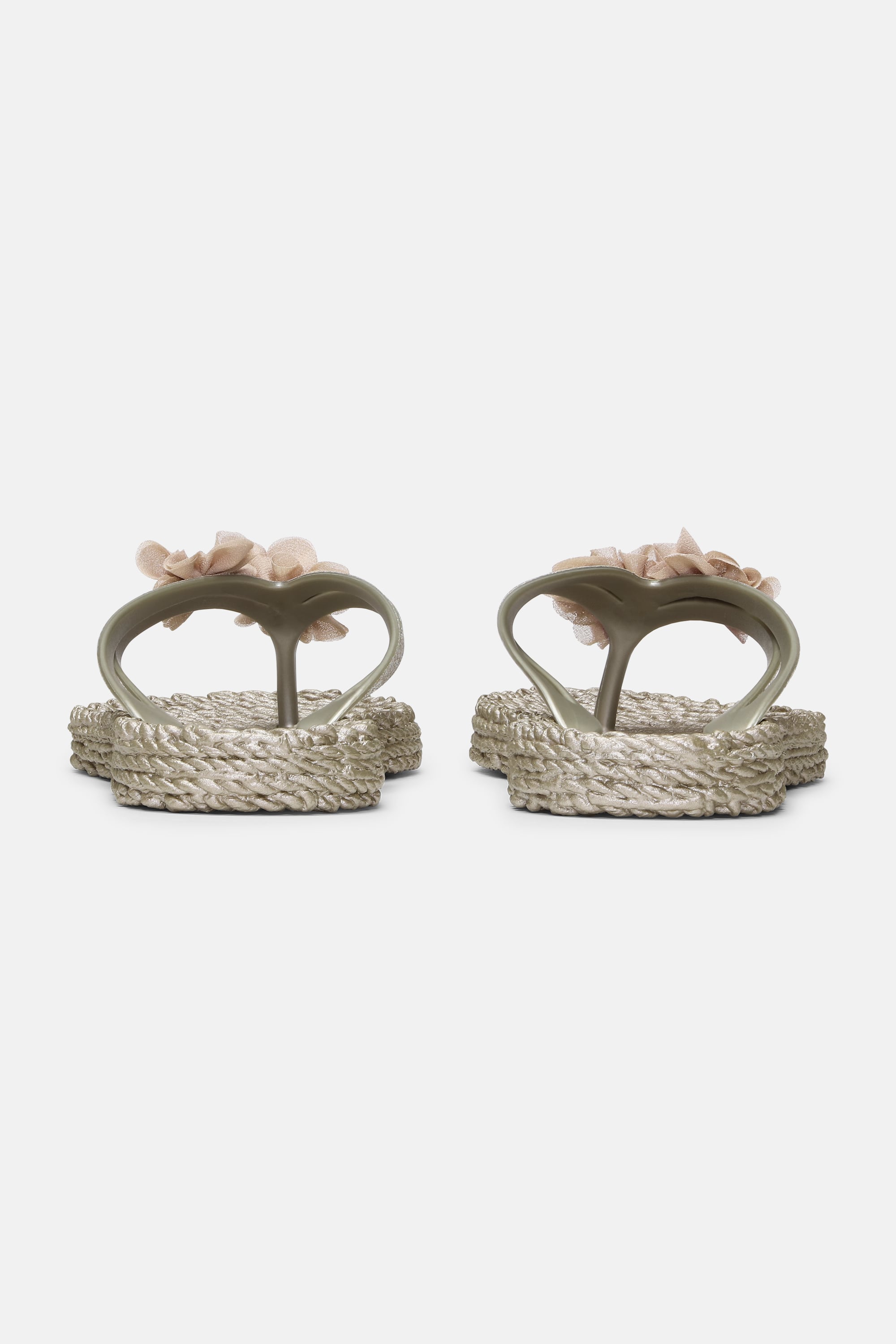 Flip Flops with Flowers - Platin