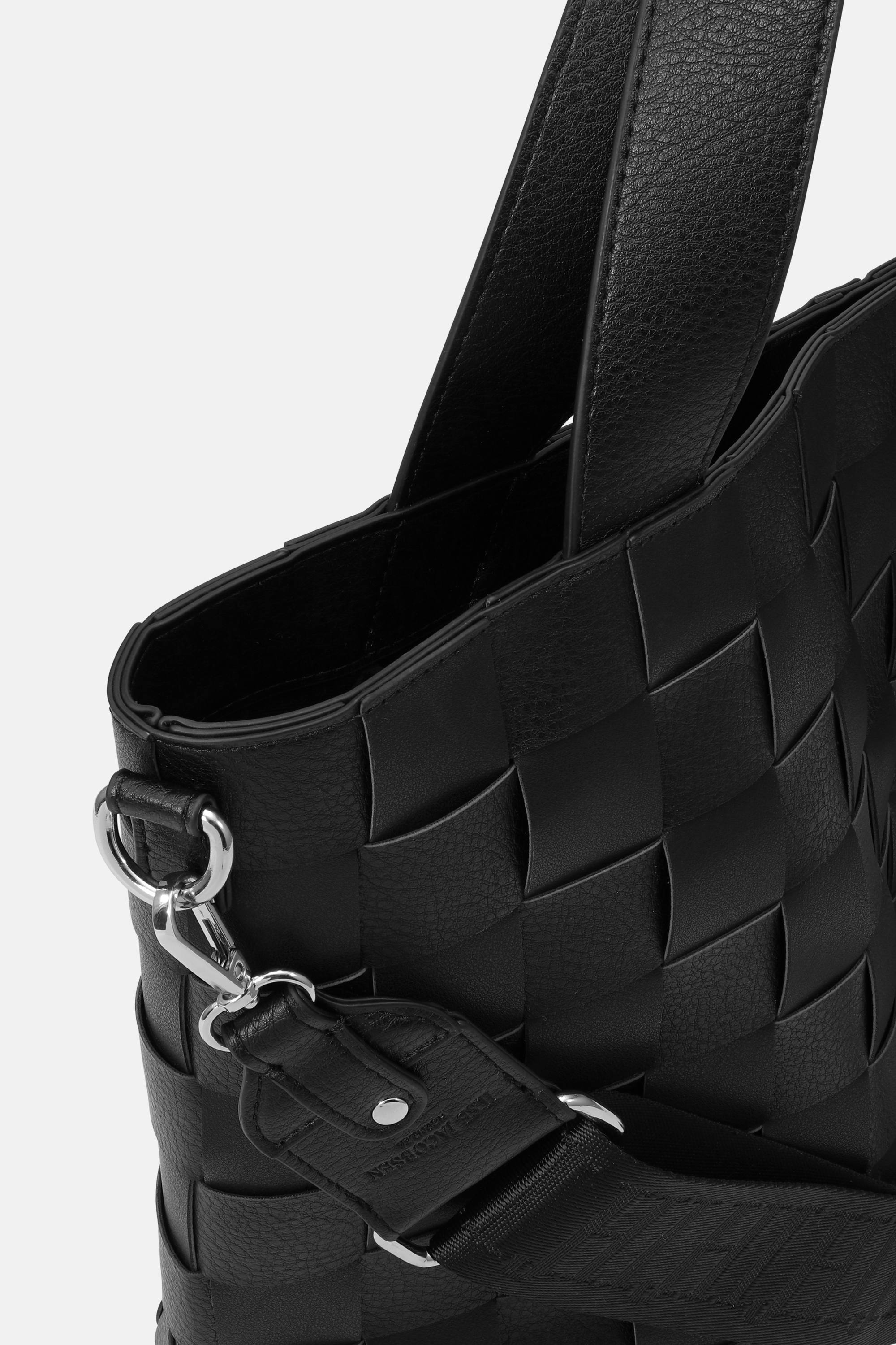 Braided Cross-Body Shopper - Black