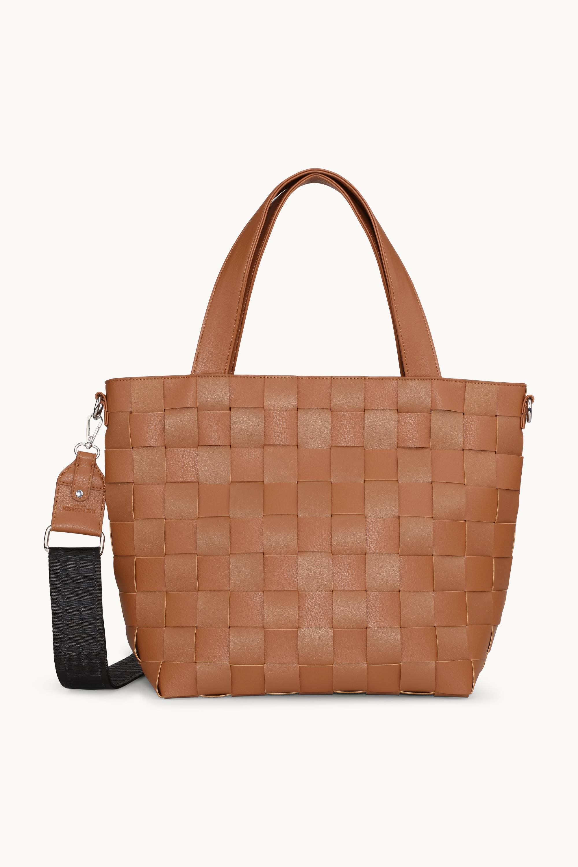 kossy Braided Cross-Body Shopper - Cognac