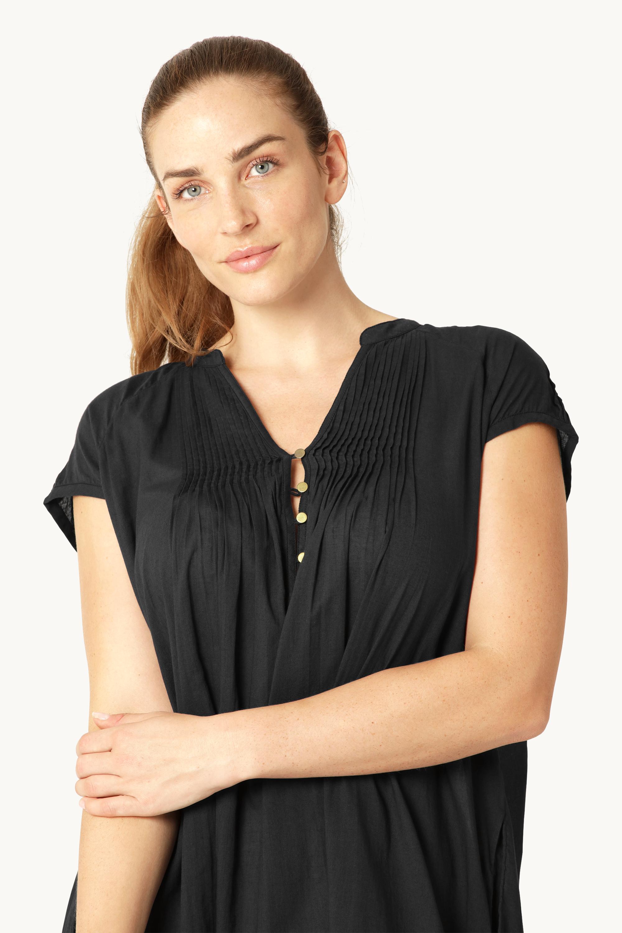 Short Sleeve Long Dress - Dark Indigo