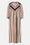 Balloon Sleeve Long Dress Pintuck - Beige Organic Stripe