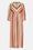 Balloon Sleeve Long Dress Pintuck - Red Organic Stripe