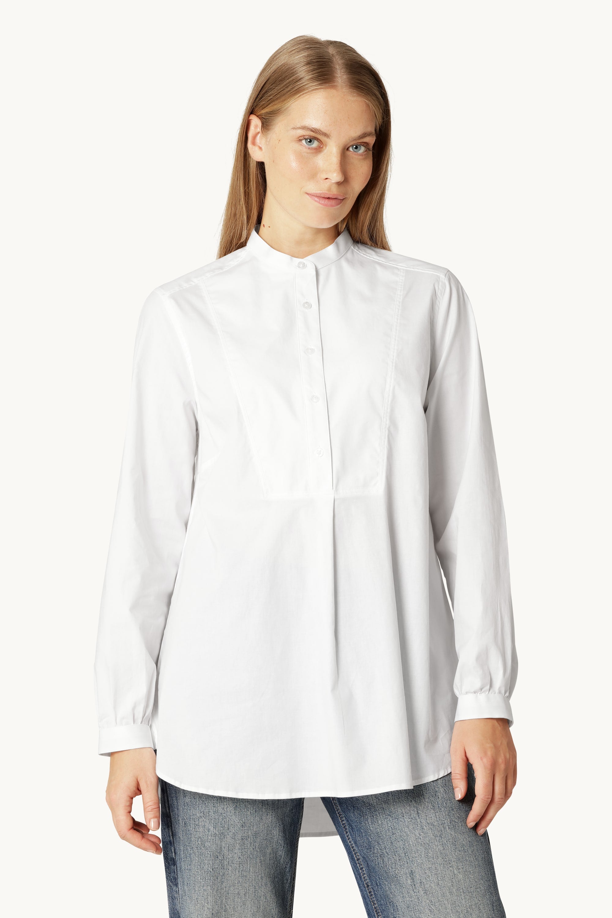 Classic Shirt Long Back - White