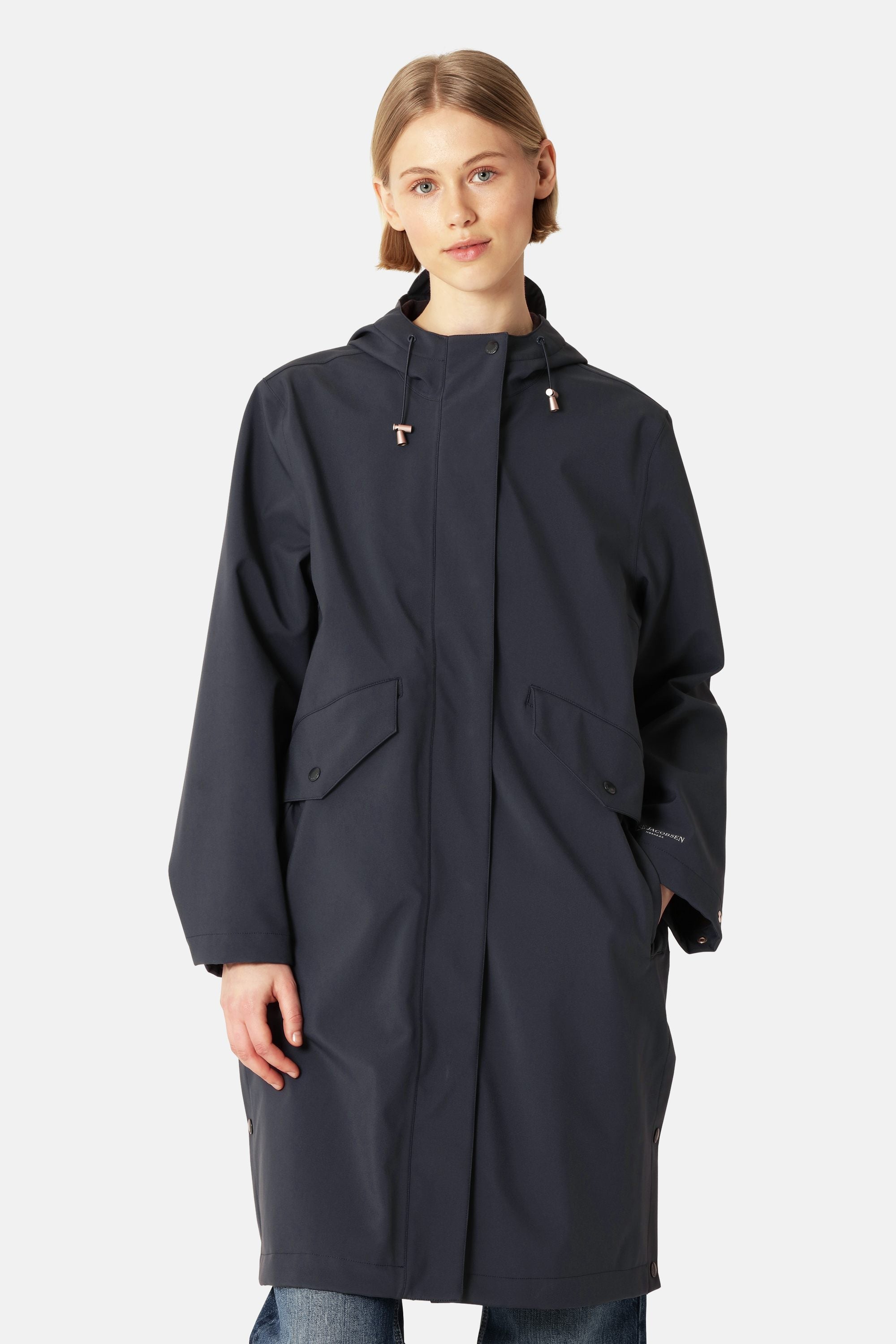 Long Softshell Raincoat - Dark Indigo