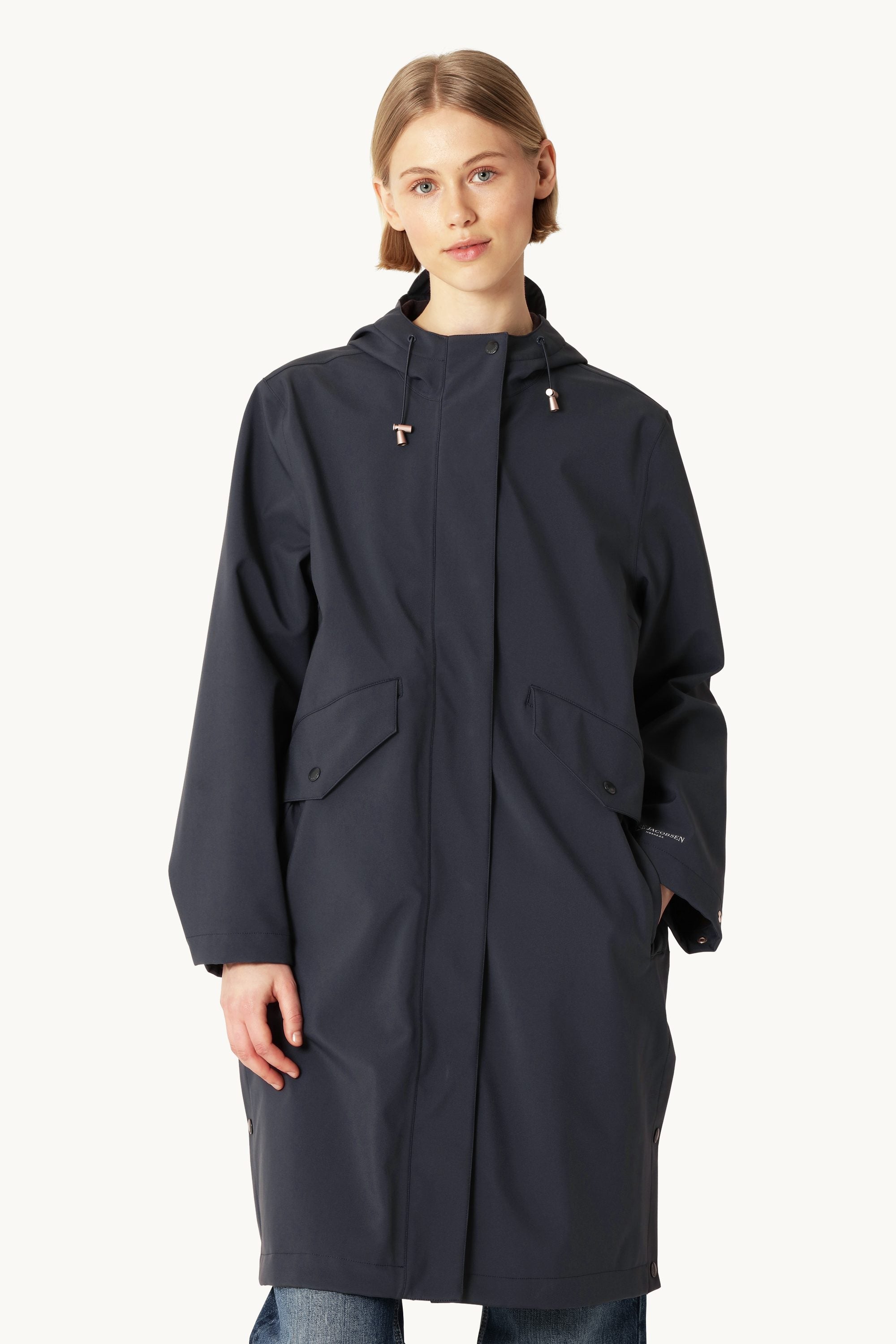 Long Softshell Raincoat - Dark Indigo