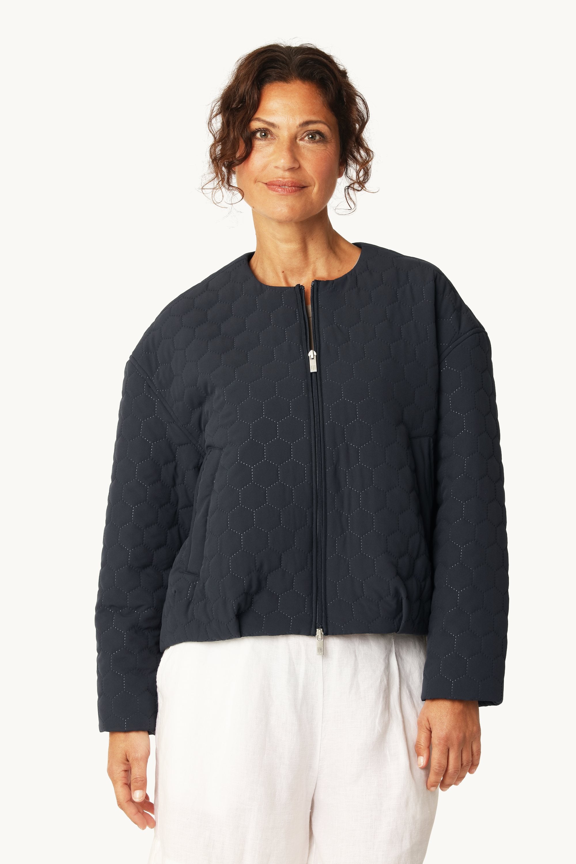 Short Quilted Jacket - Dark Indigo