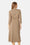 Long Sleeved Dress Pleats - Greige