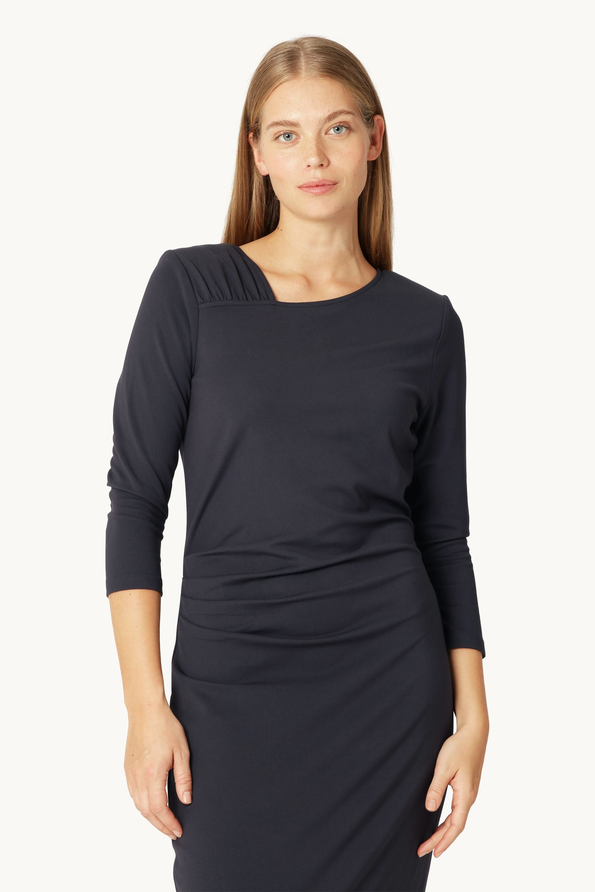 Dress With Pleats - Dark Indigo