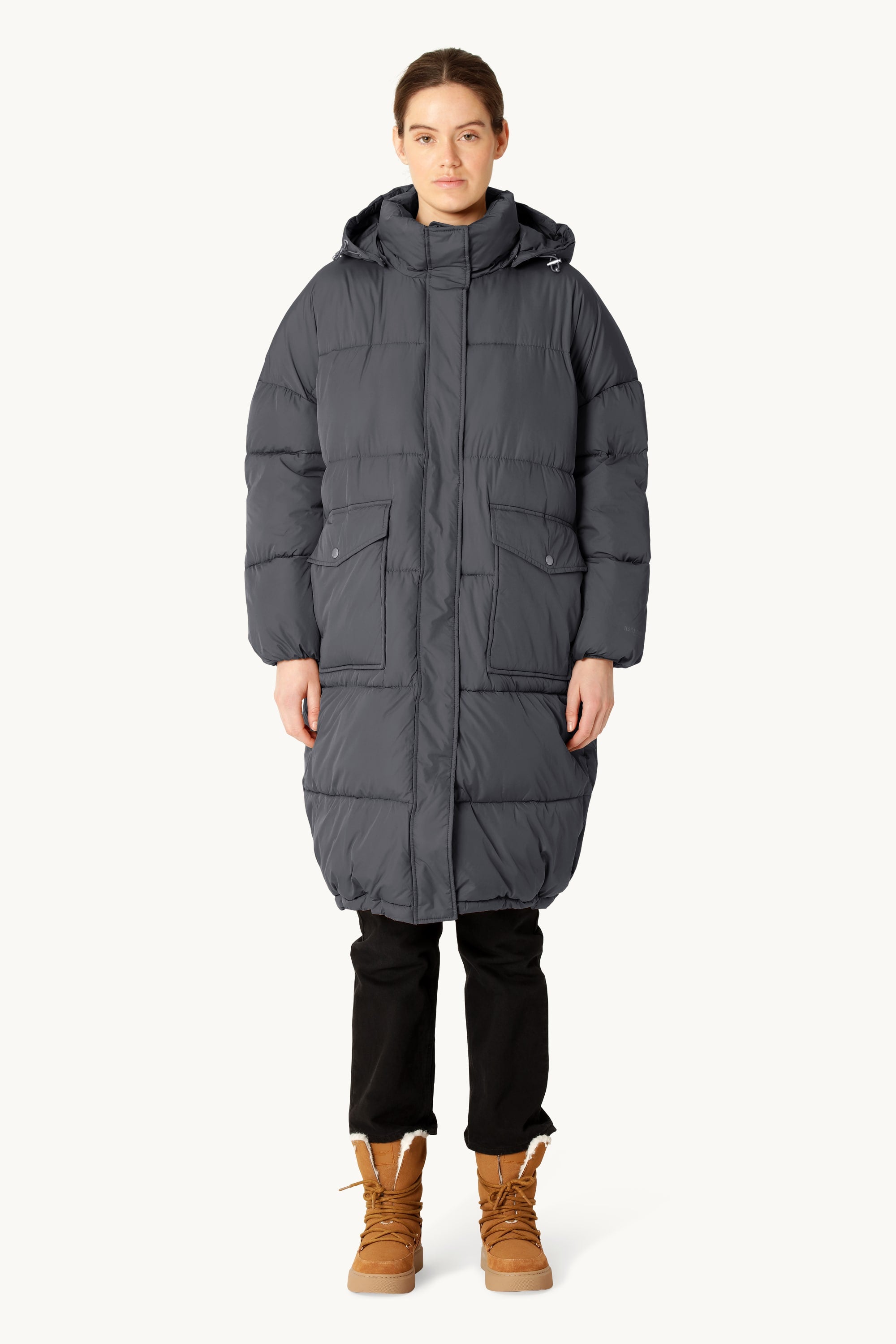 Long Padded Coat - Ombre Blue