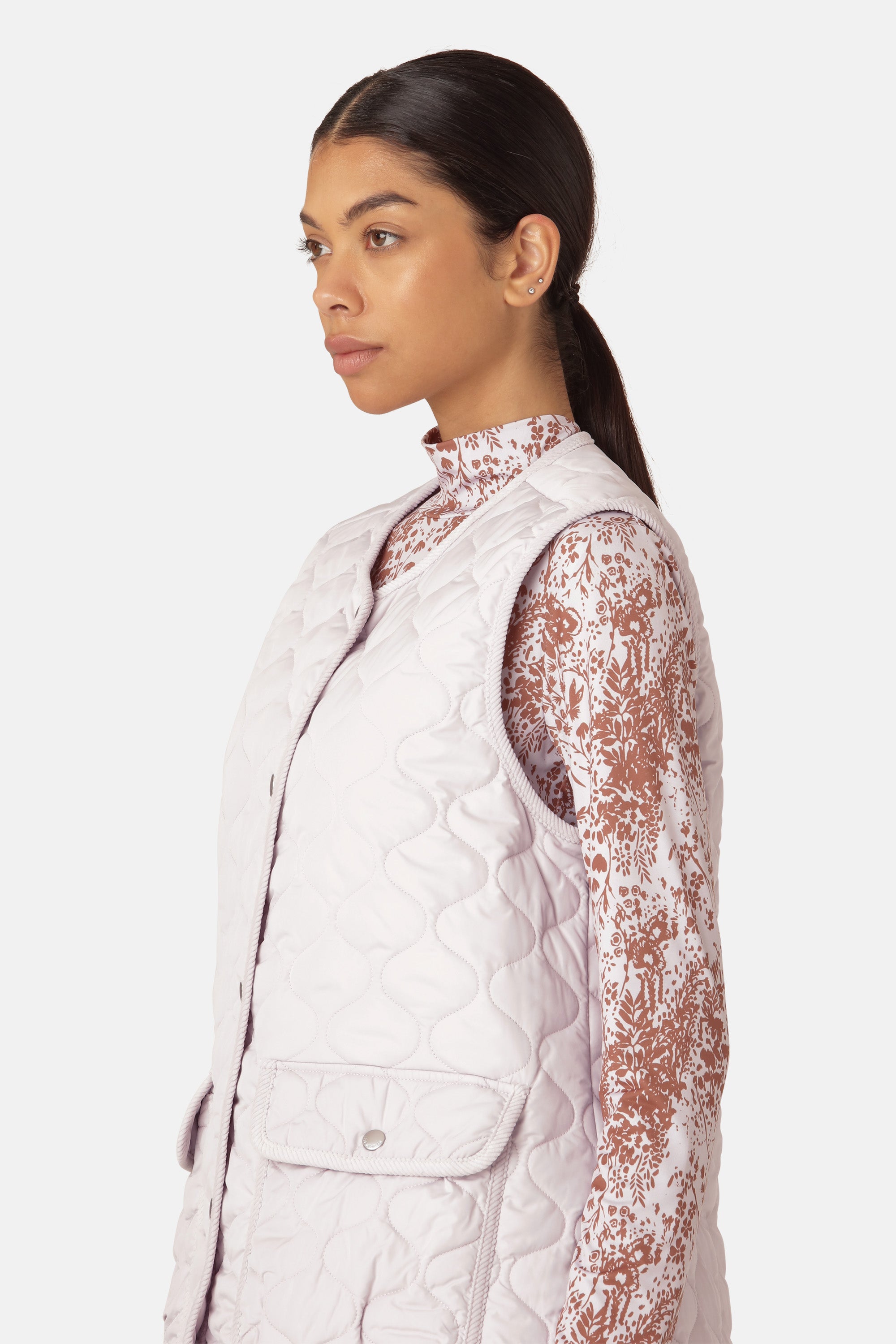 Ilse Jacobsen Hornbæk Outerwear Quilt Long Vest Vest 549 Concrete