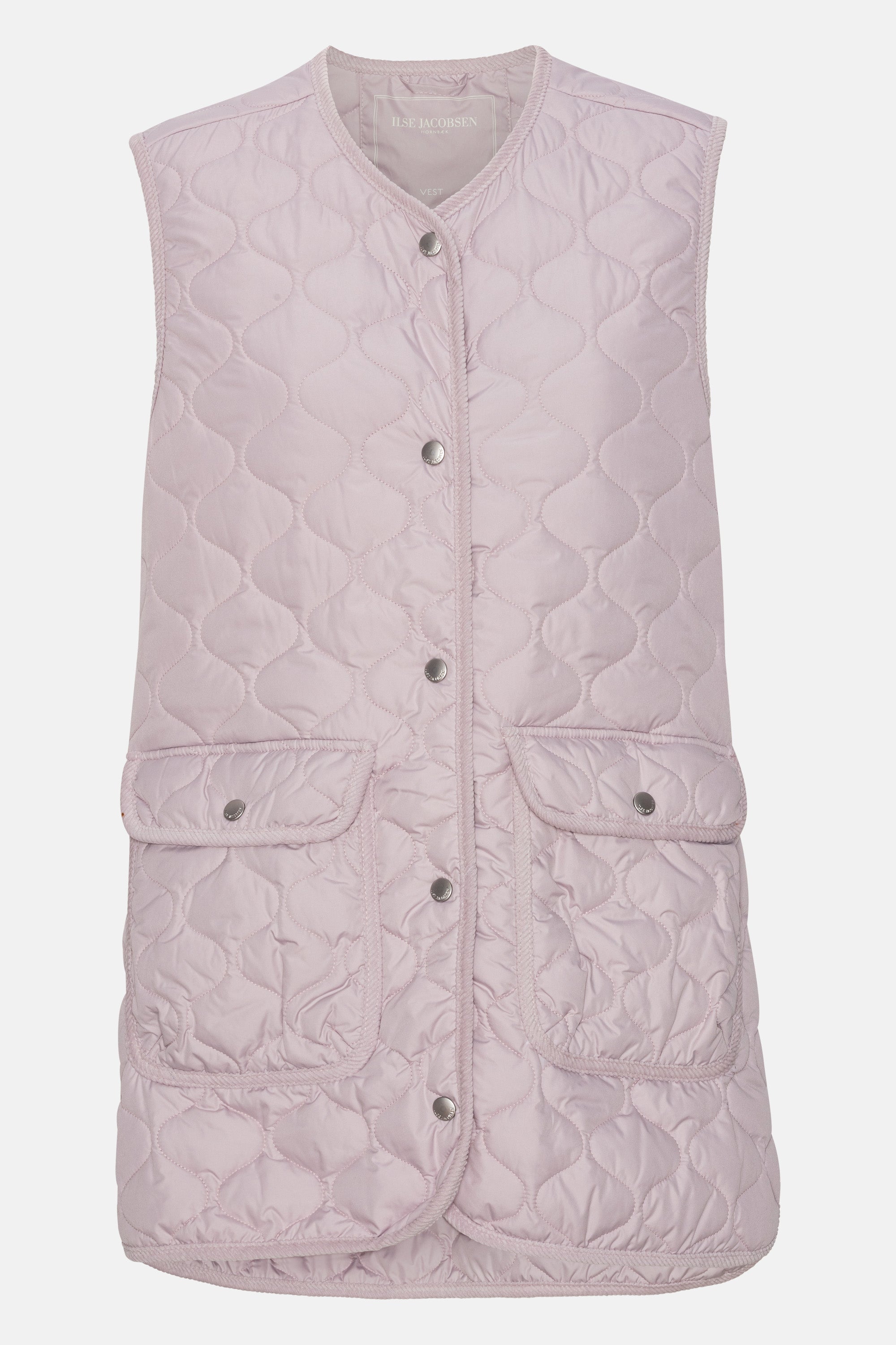 Ilse Jacobsen Hornbæk Outerwear Quilt Long Vest Vest 549 Concrete