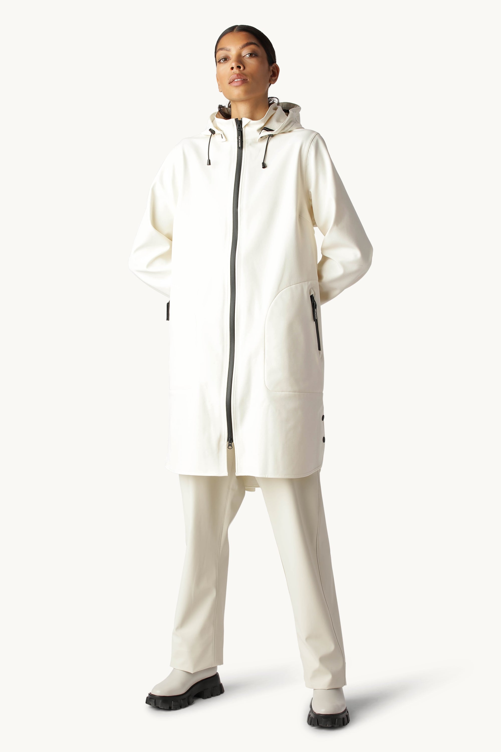 Softshell Raincoat A-line - White Sugar