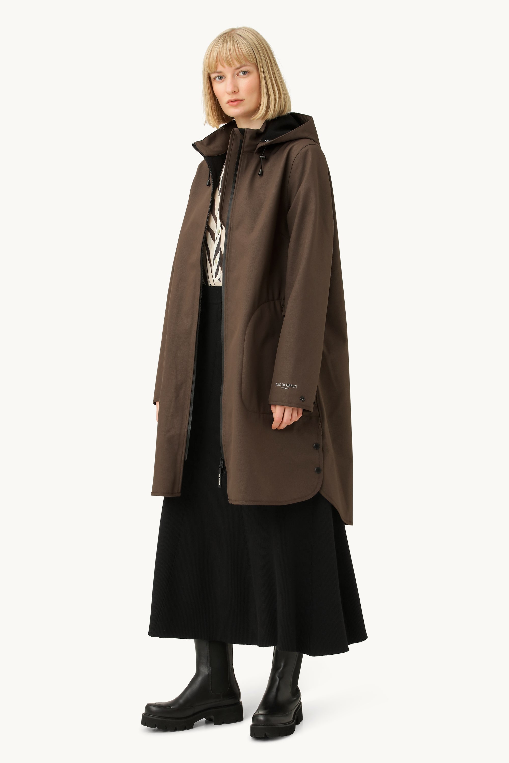 Softshell Raincoat A-line - Chocolate Brown