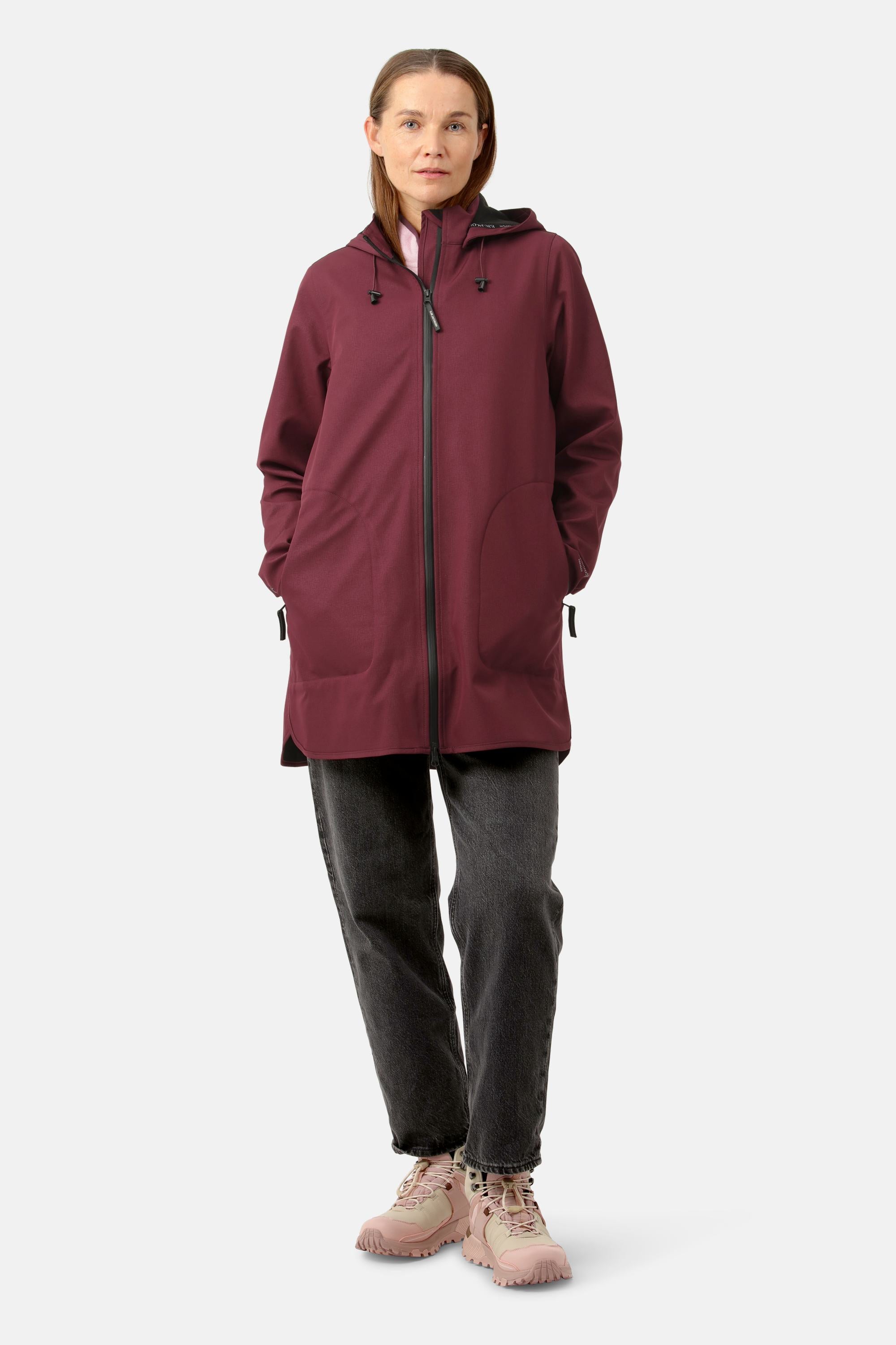 Softshell Raincoat A-line - Maroon Banner