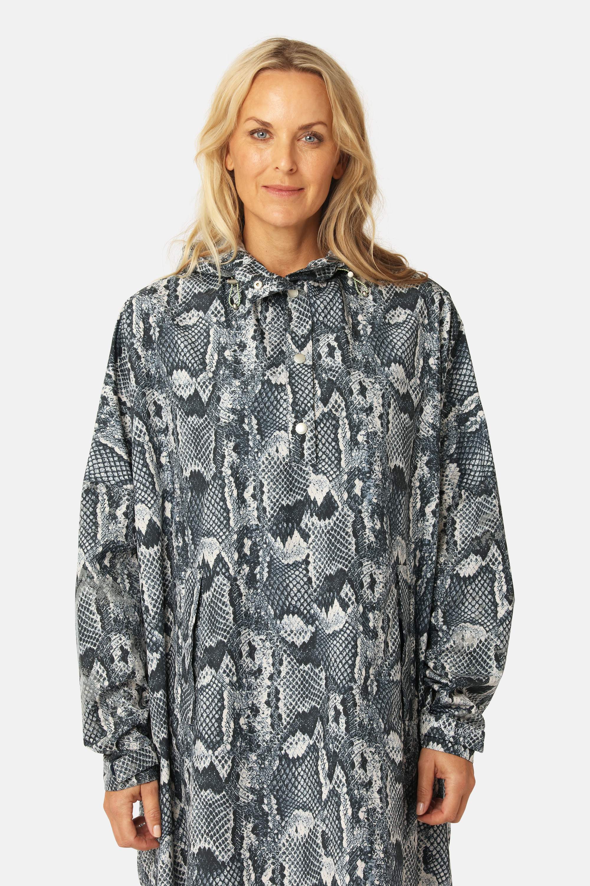 Poncho Raincoat - Dark Blue Snake
