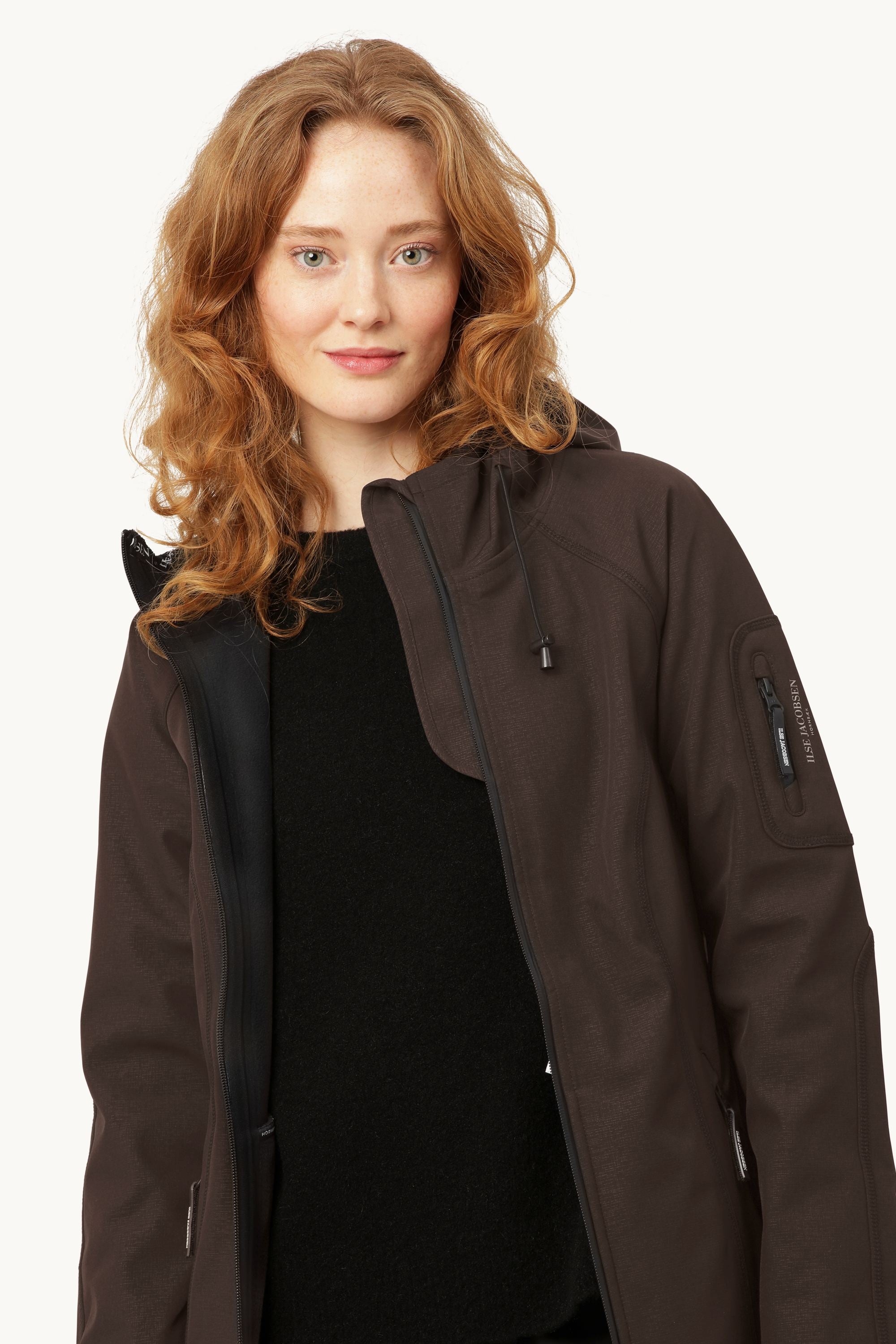 Long Softshell Raincoat - Black