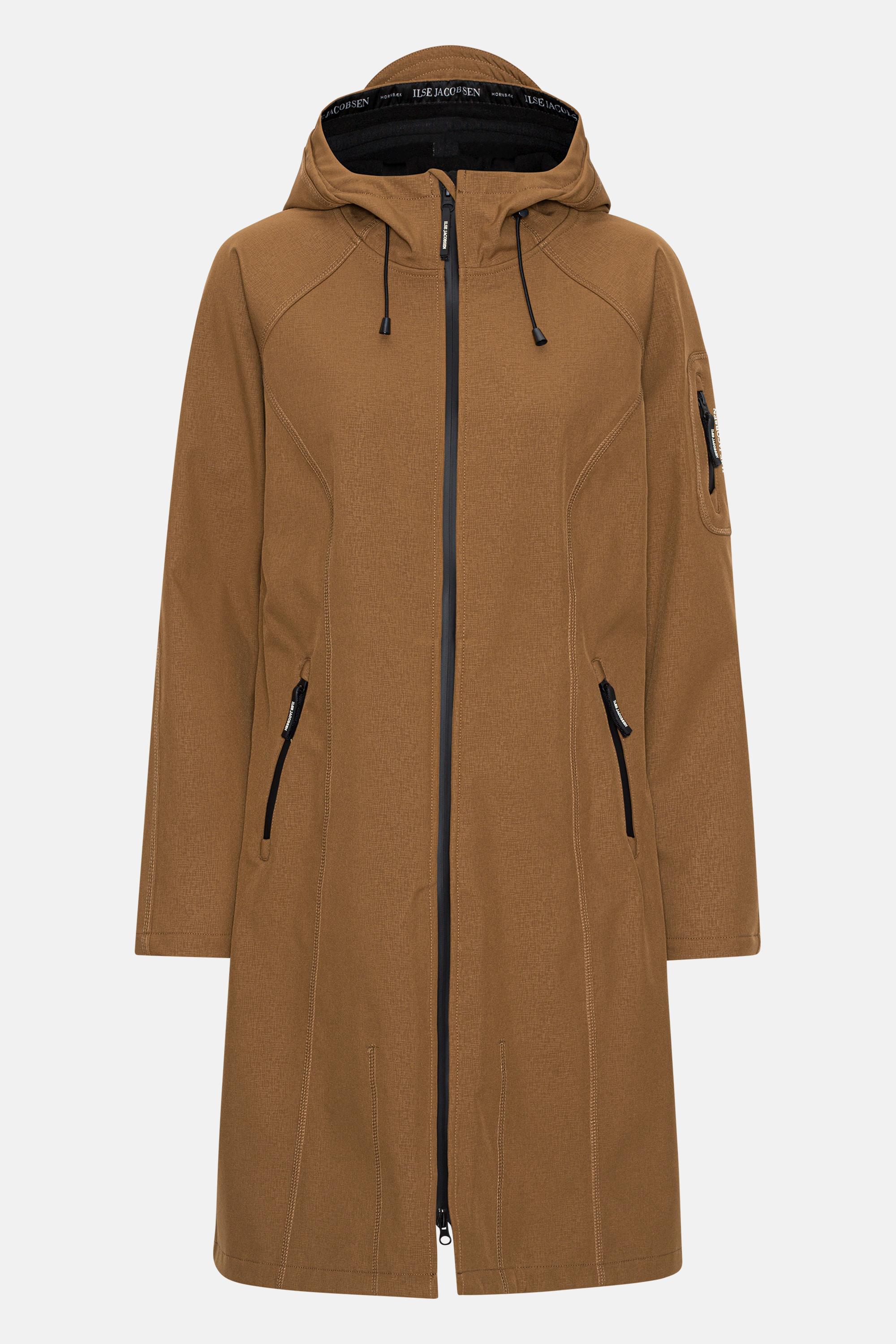 Long Softshell Raincoat - Walnut