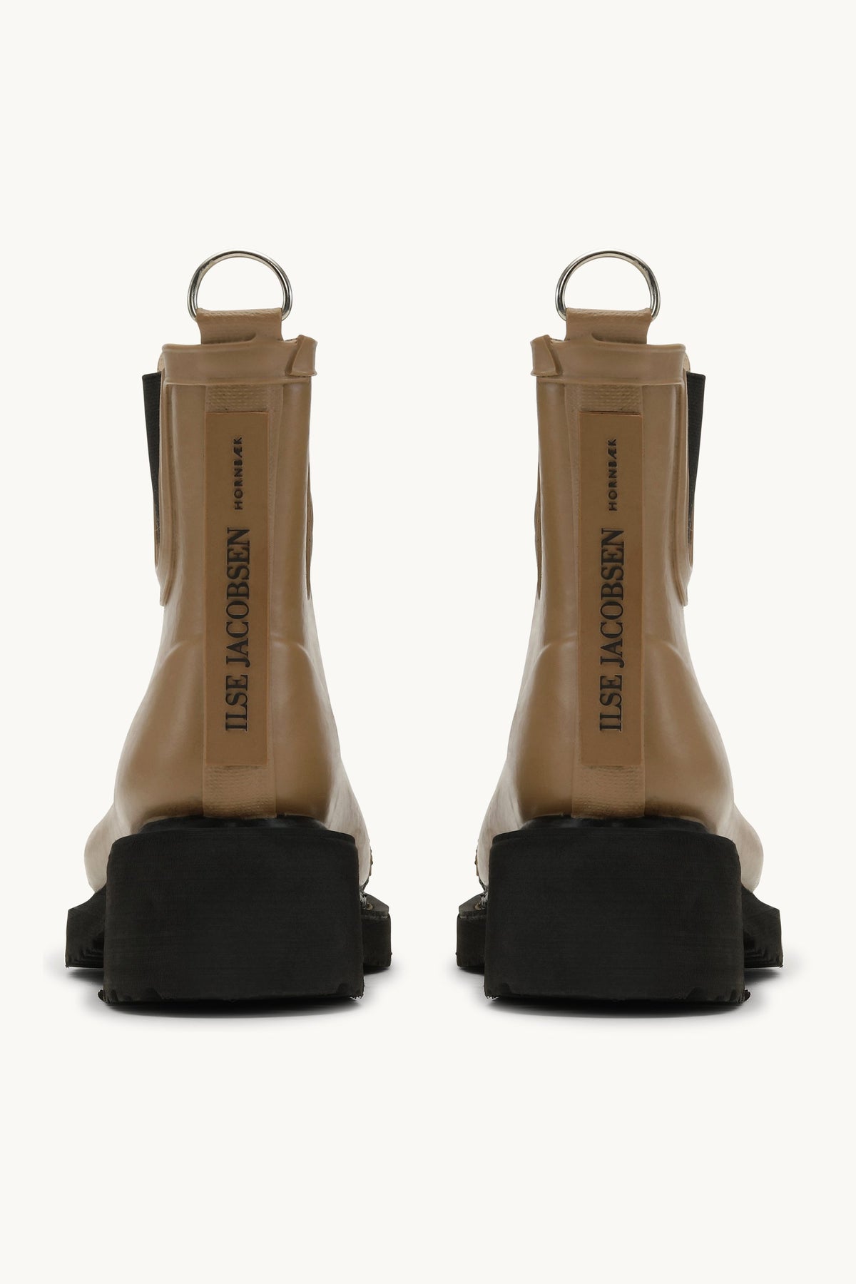 Short Rubber Boots With High Heel - Otter