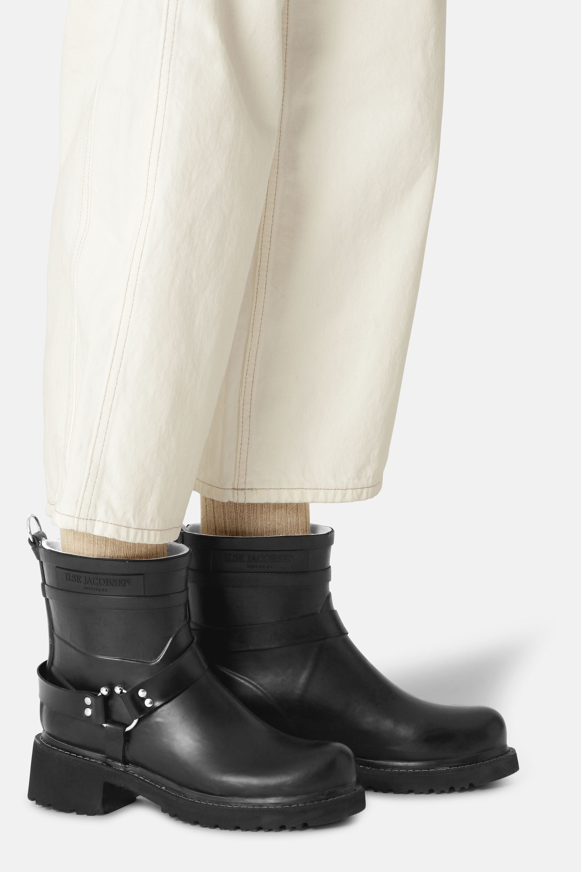 Short Biker Rubber Boots - Black Black