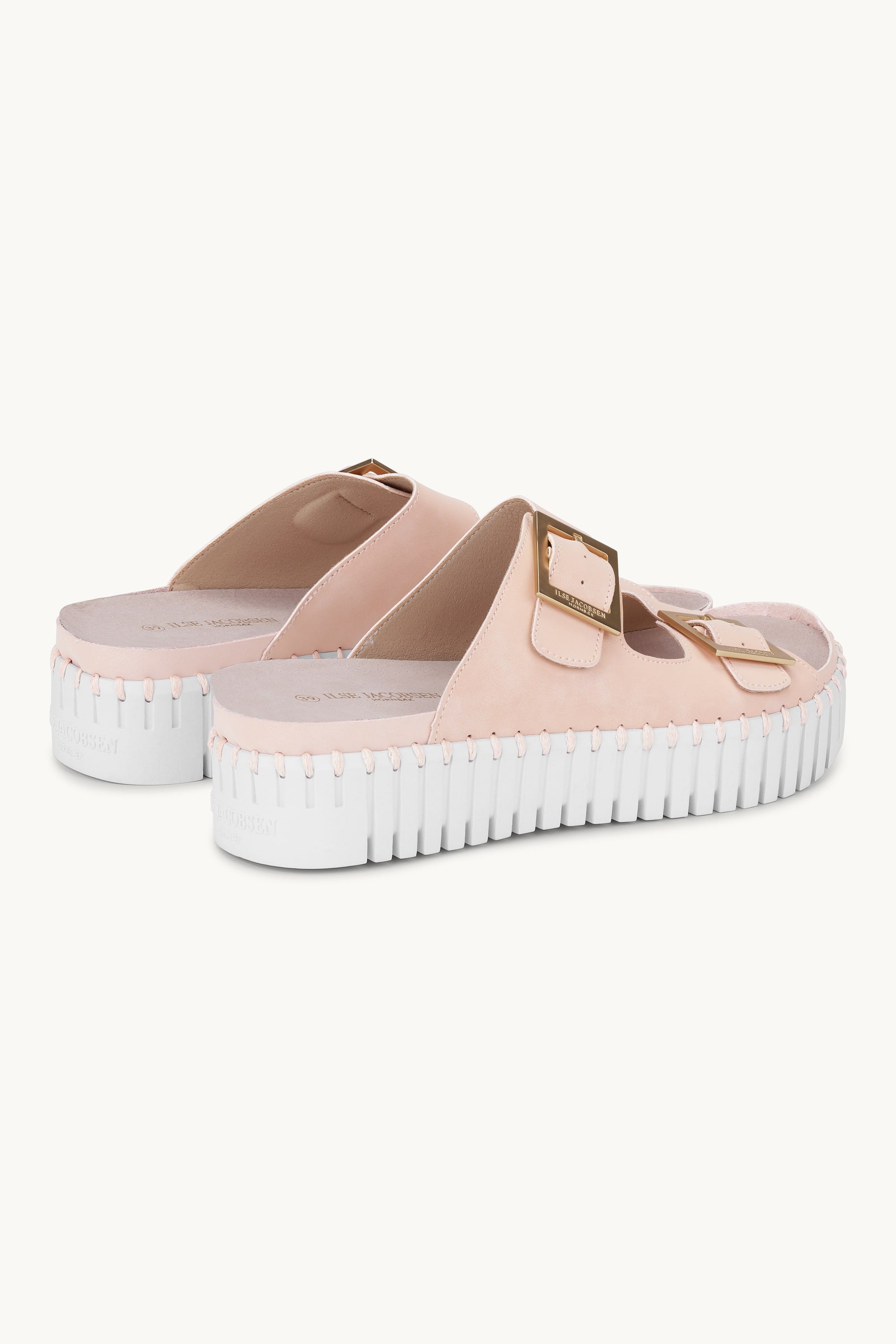 Platform Sandals Buckle - Adobe Rose White