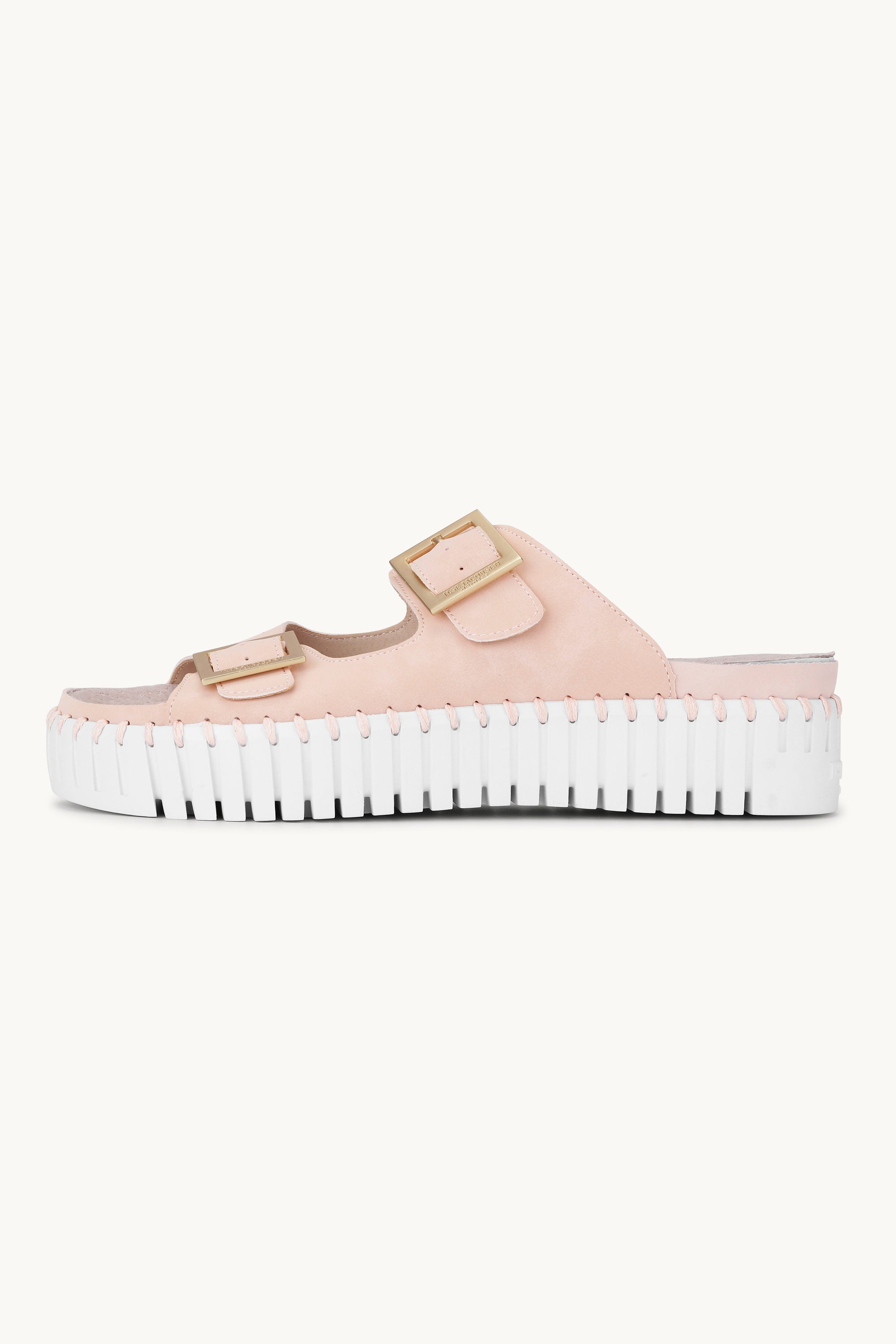 Platform Sandals Buckle - Adobe Rose White