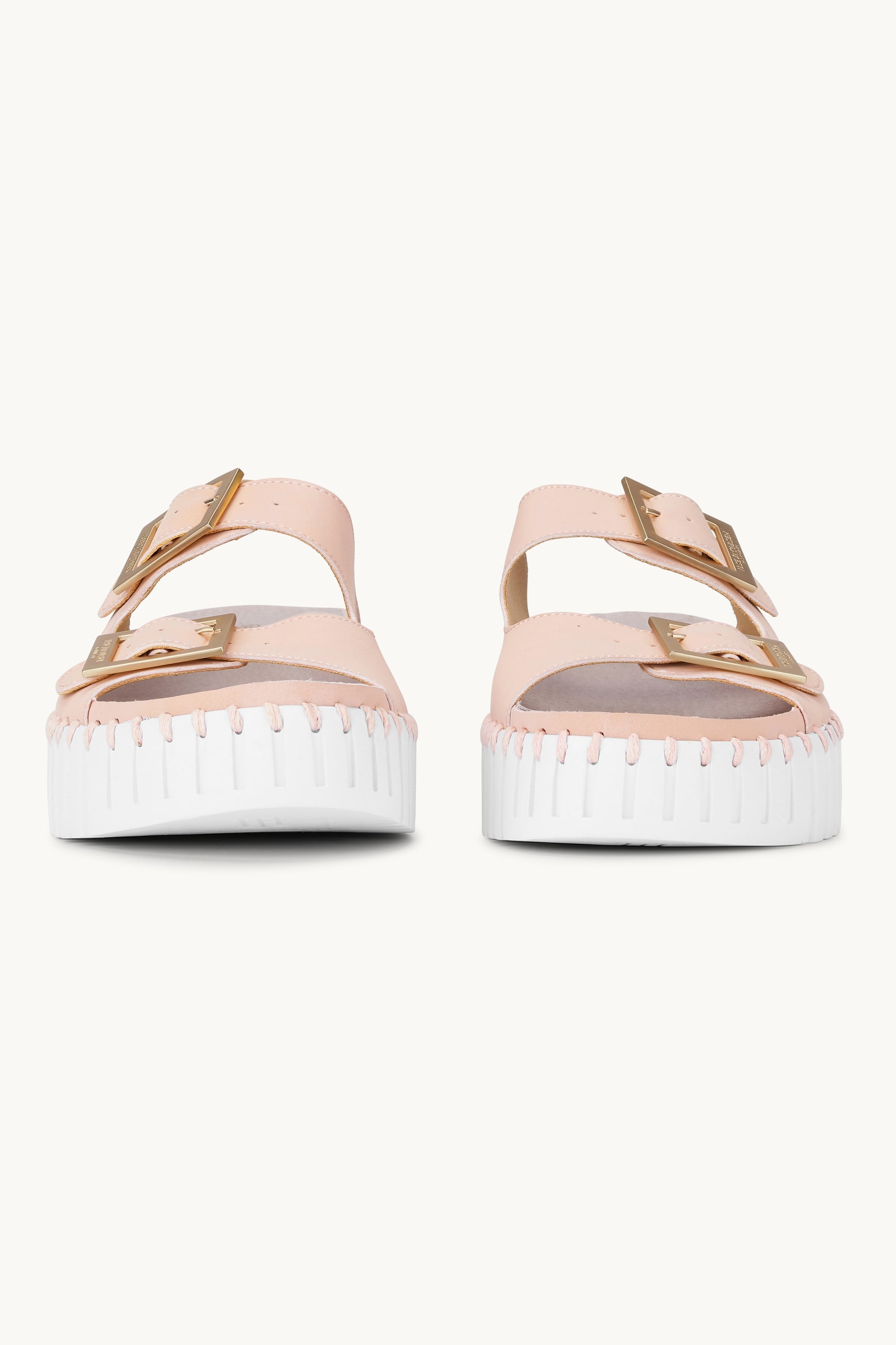 Platform Sandals Buckle - Adobe Rose White
