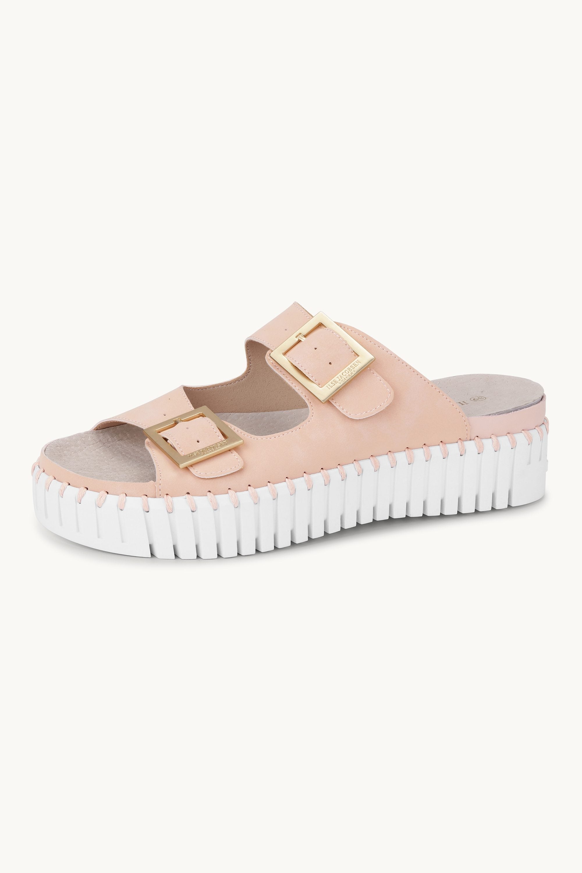 Platform Sandals Buckle - Adobe Rose White