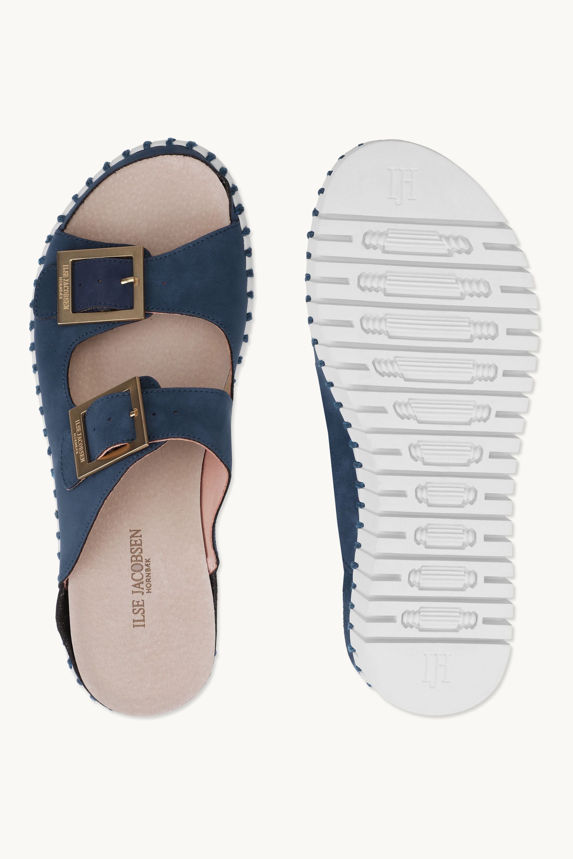 Platform Sandals Buckle - Blue Greyness White