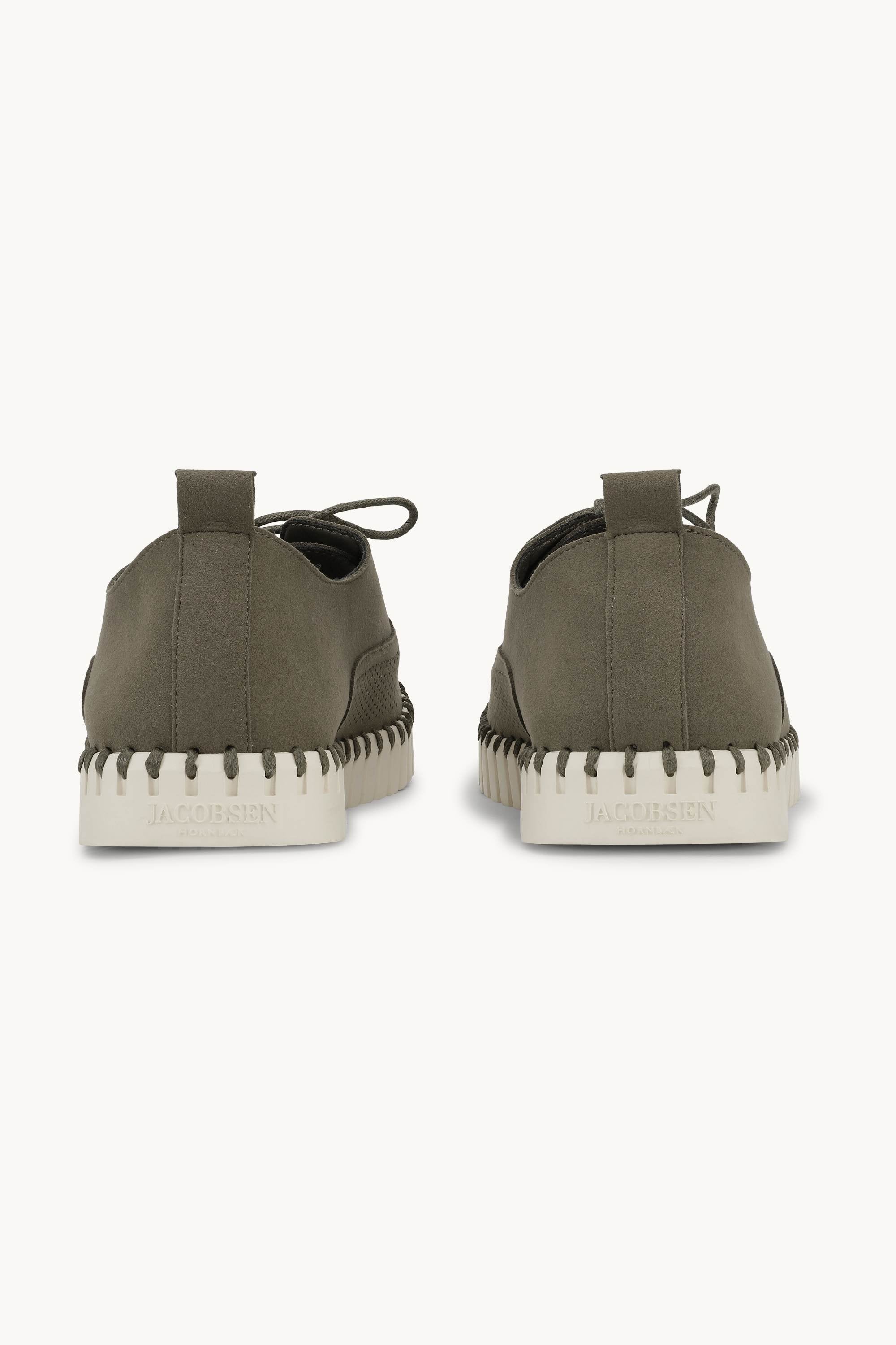 Men’s Shoes With Laces - Deep Olive Pearled Ivory