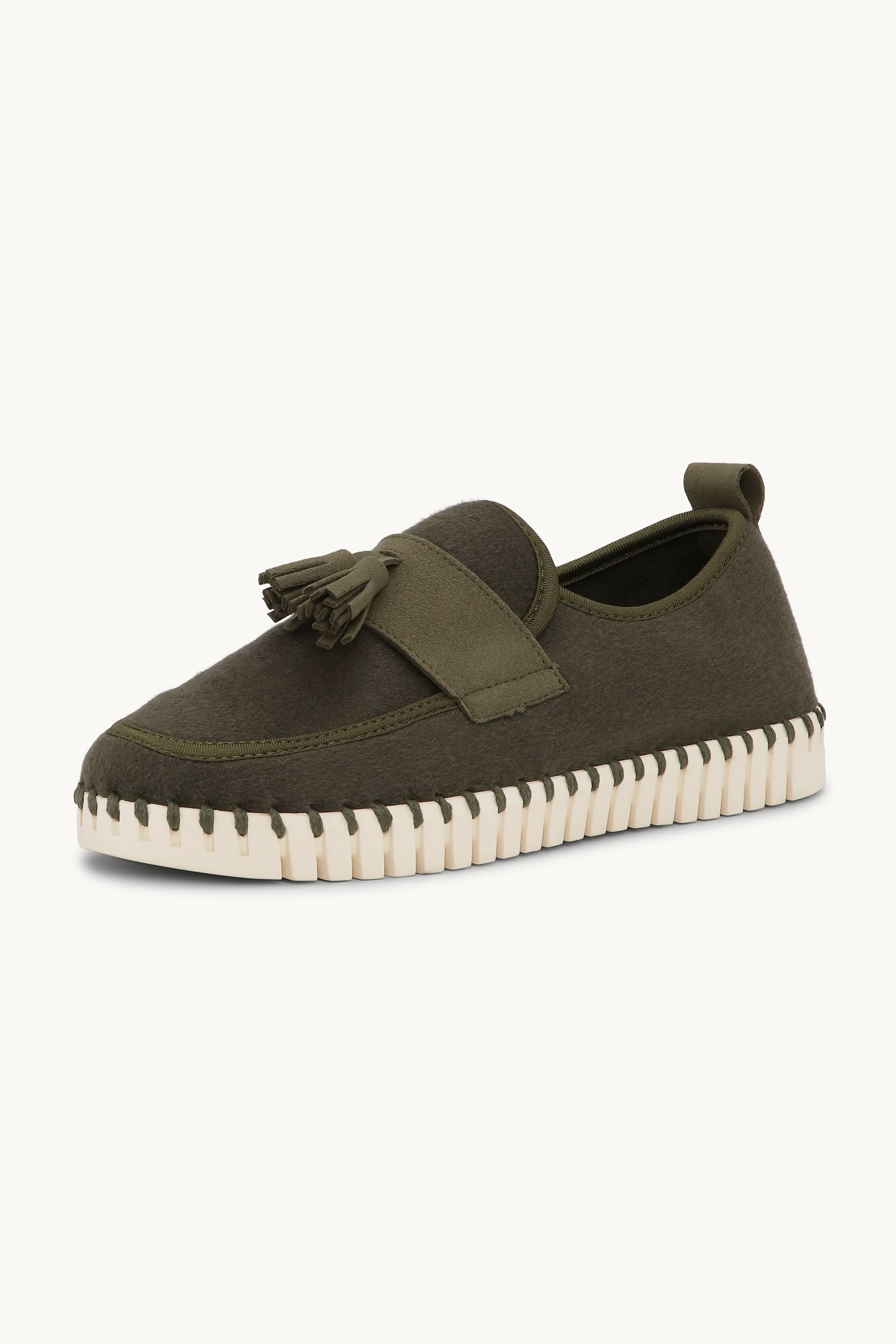 Tulip Wool Loafer - Army Pearled Ivory