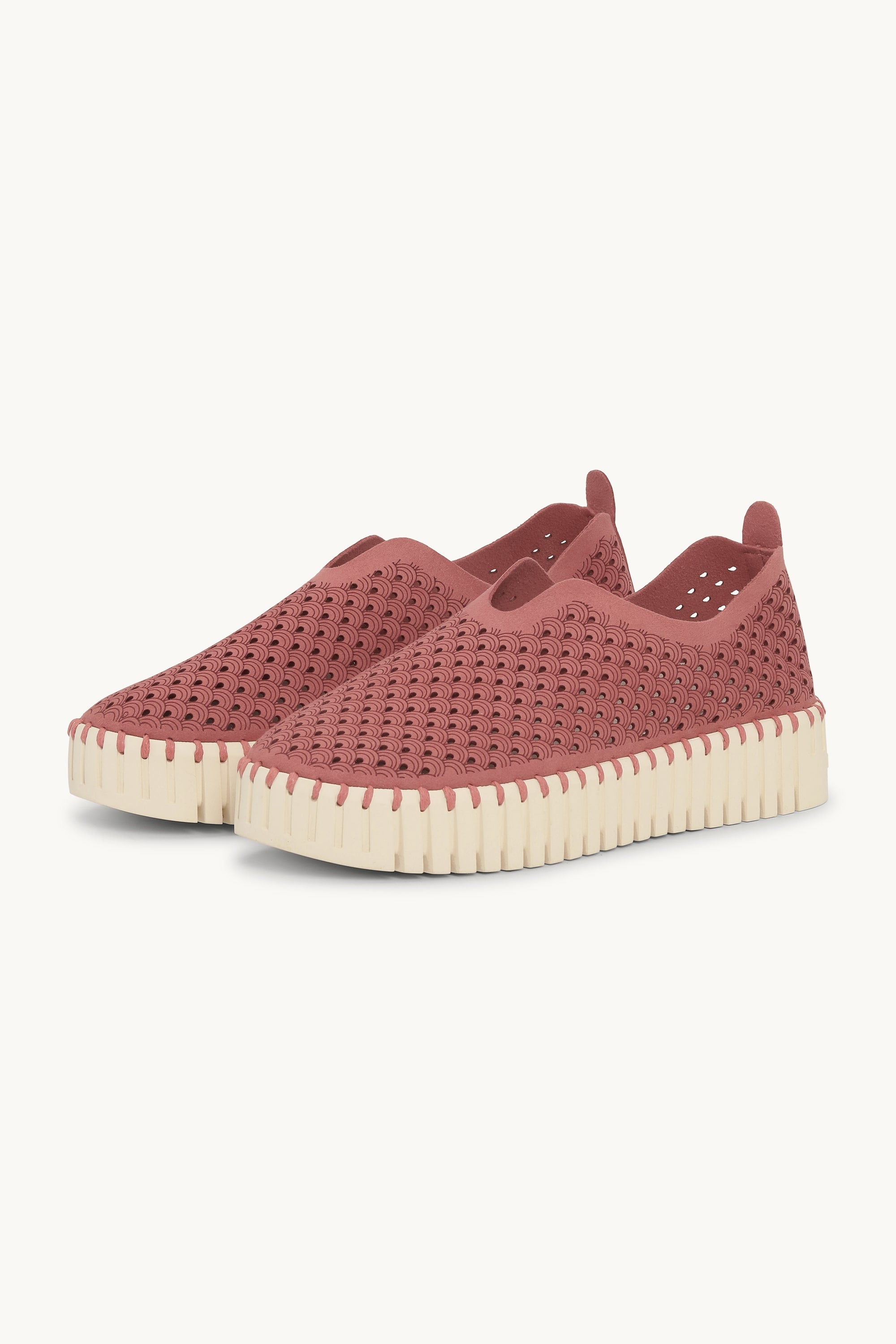 Platform Tulip Flats - Rouge Pearled Ivory