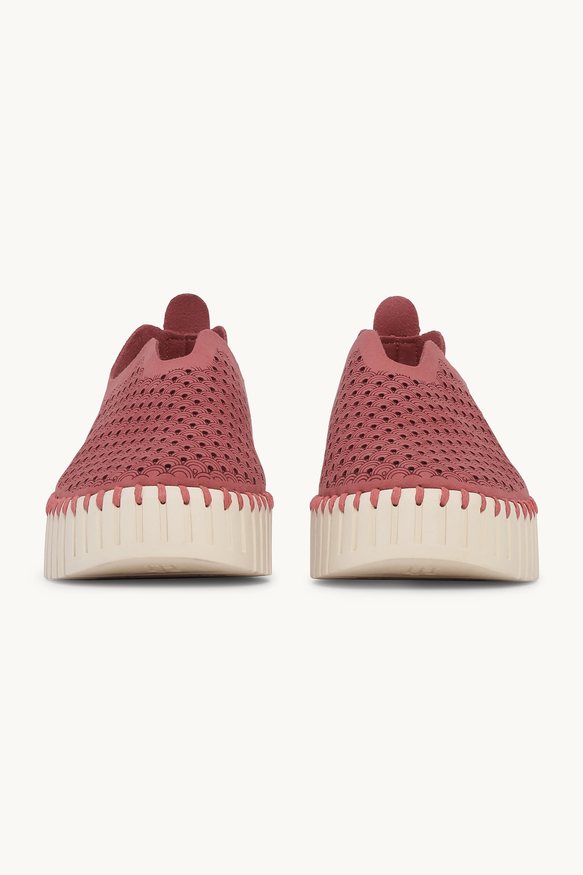 Platform Tulip Flats - Rouge Pearled Ivory