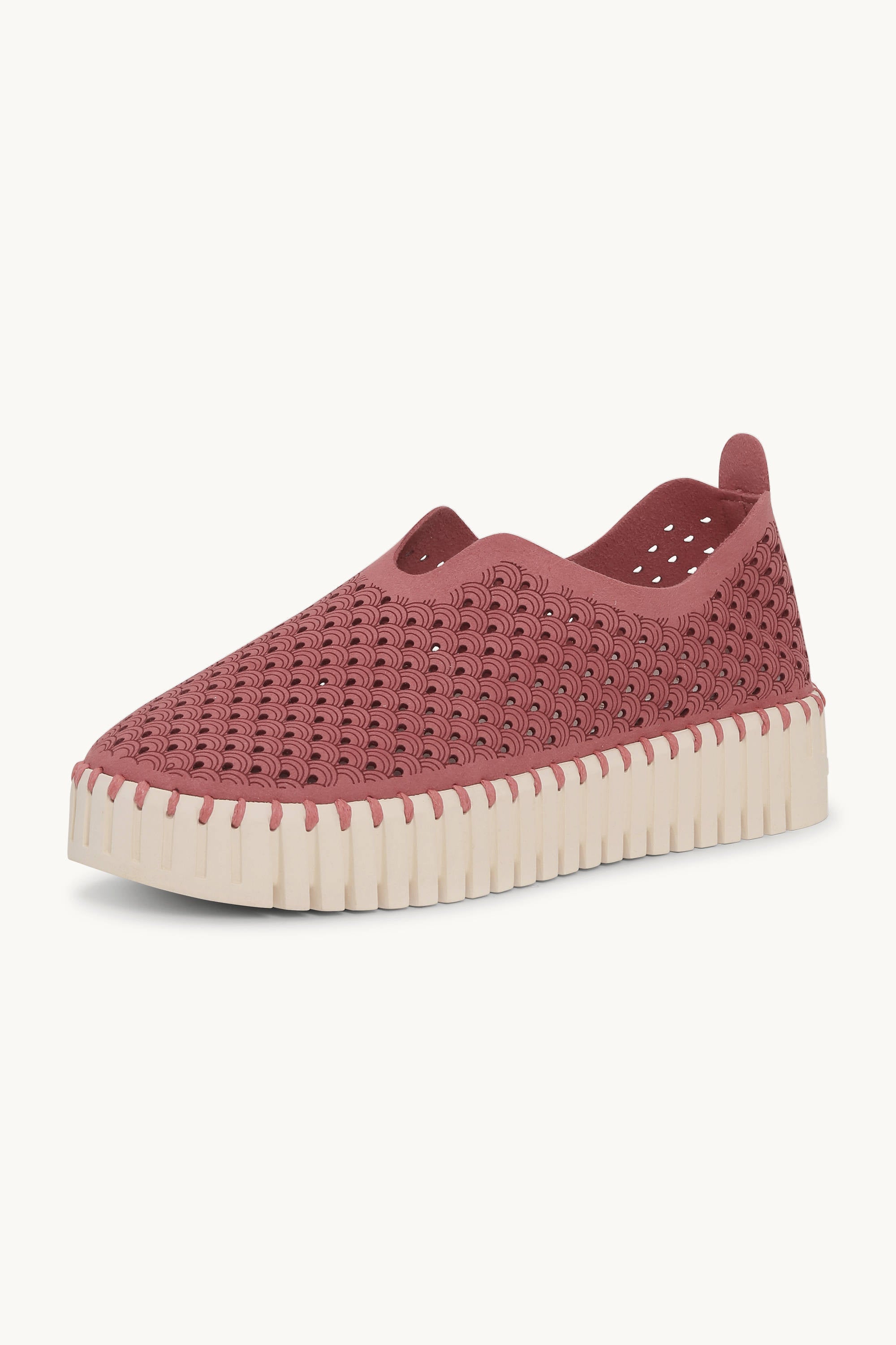 Platform Tulip Flats - Rouge Pearled Ivory