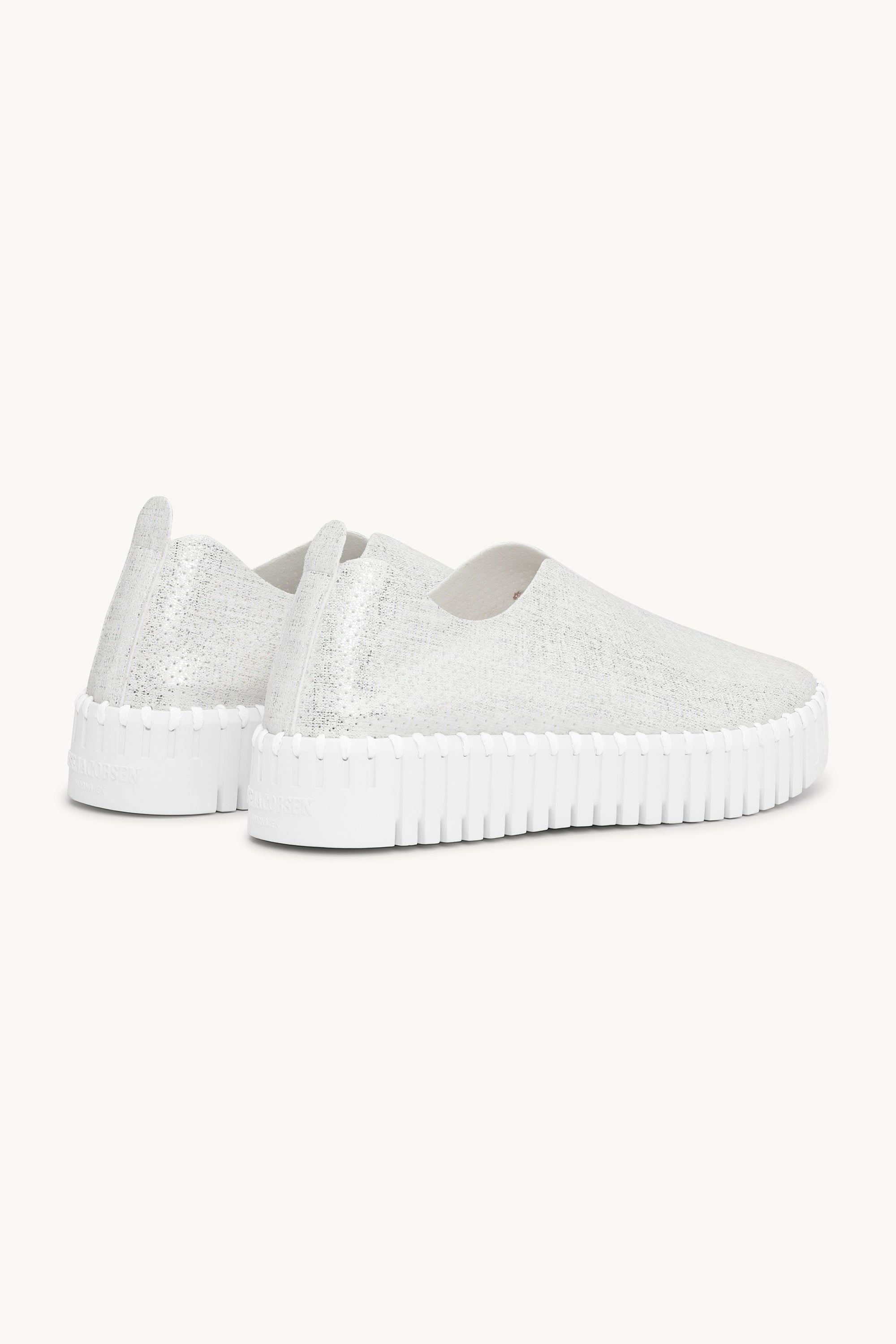 Platform Tulip Sko Glitter - White White
