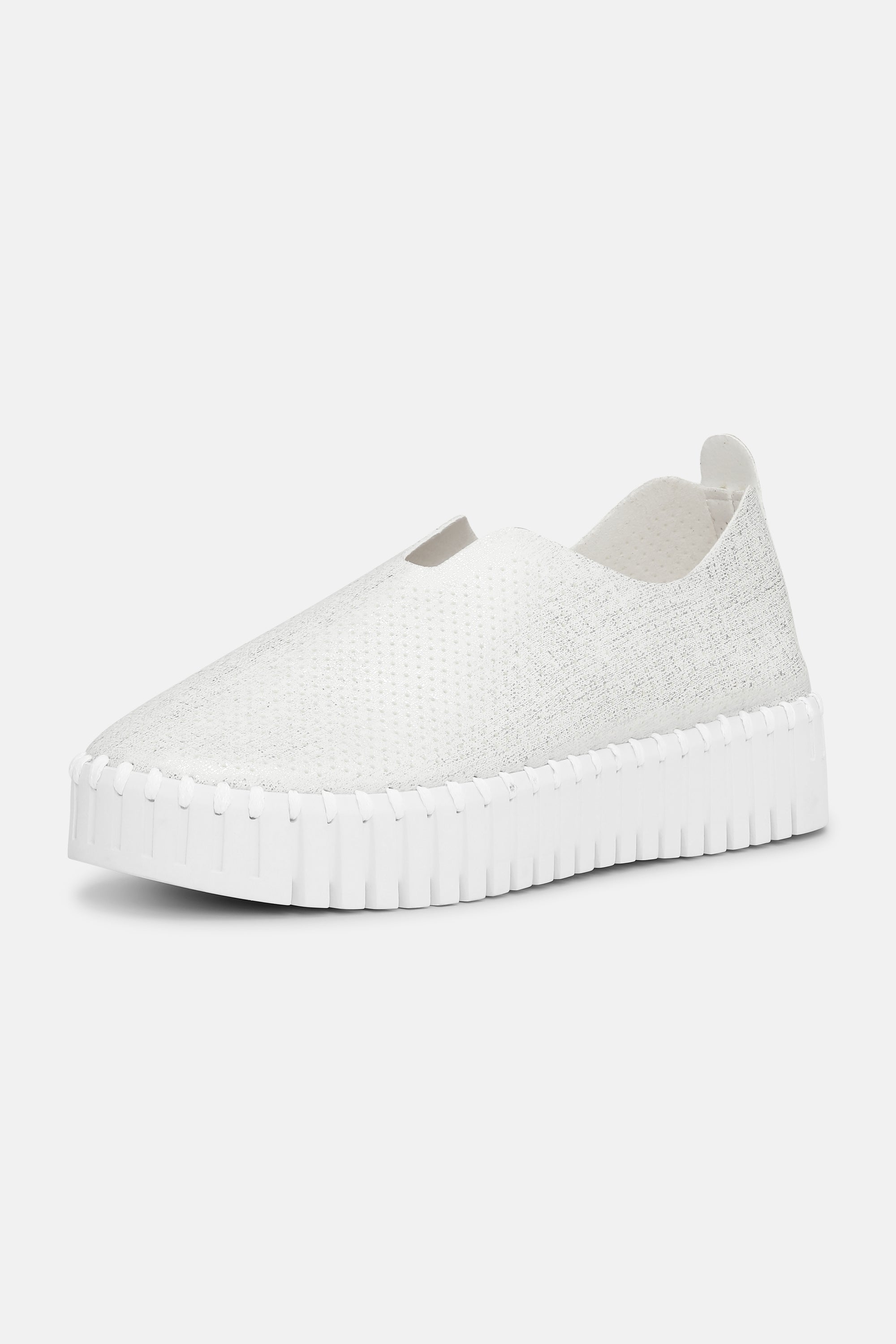 Platform Tulip Sko Glitter - White White