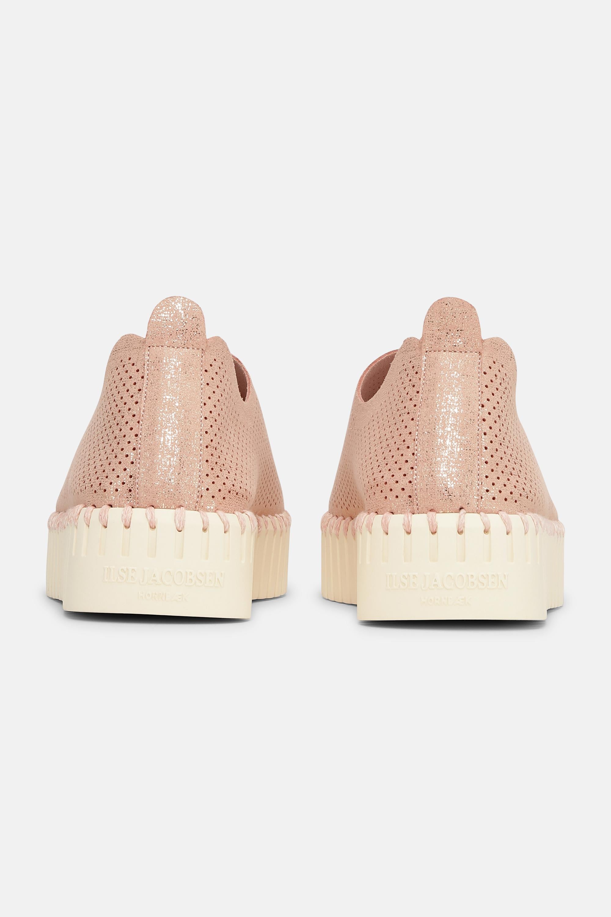 Platform Tulip Sko Glitter - Adobe Rose Pearled Ivory