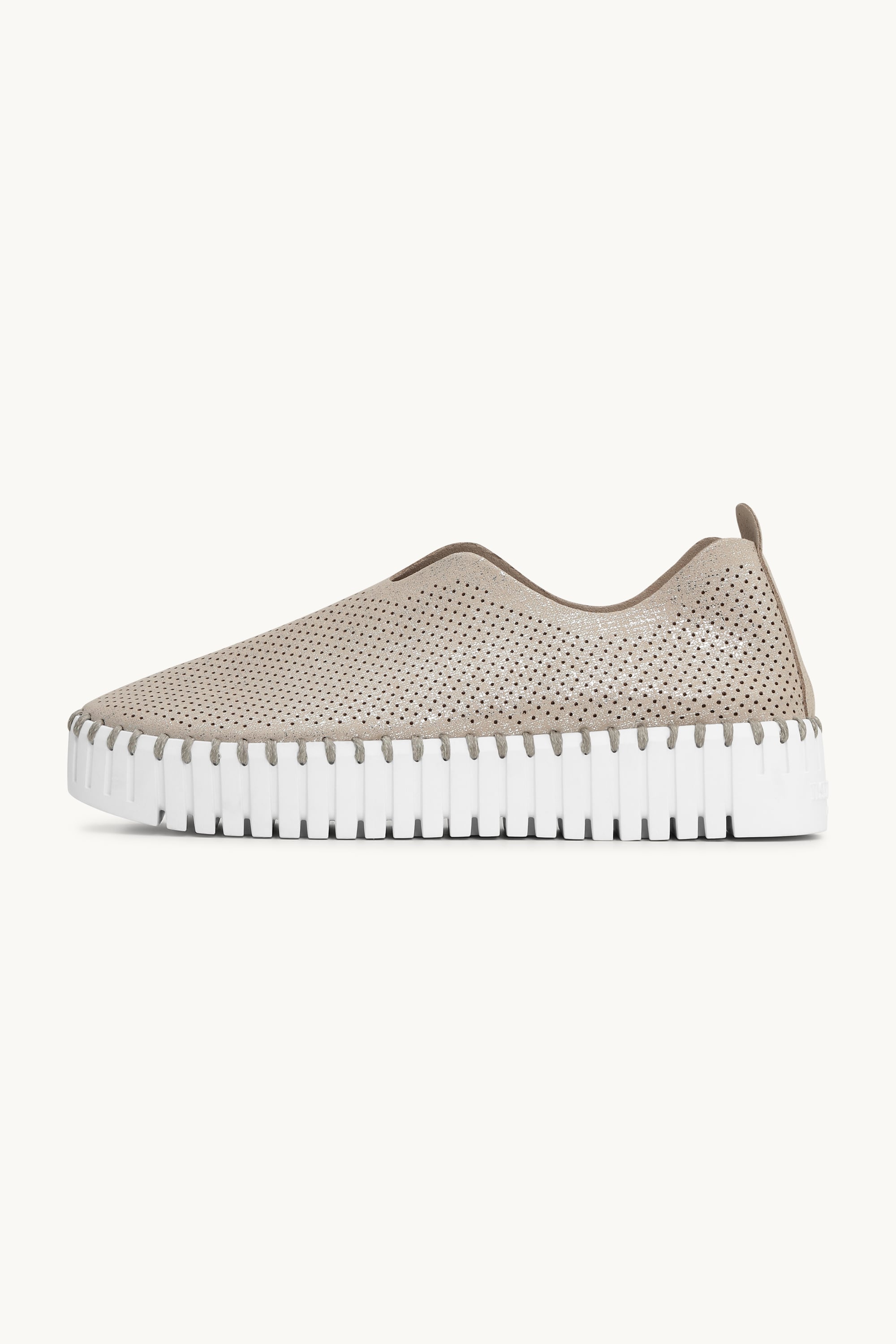 Platform Tulip Sko Glitter - Silver White