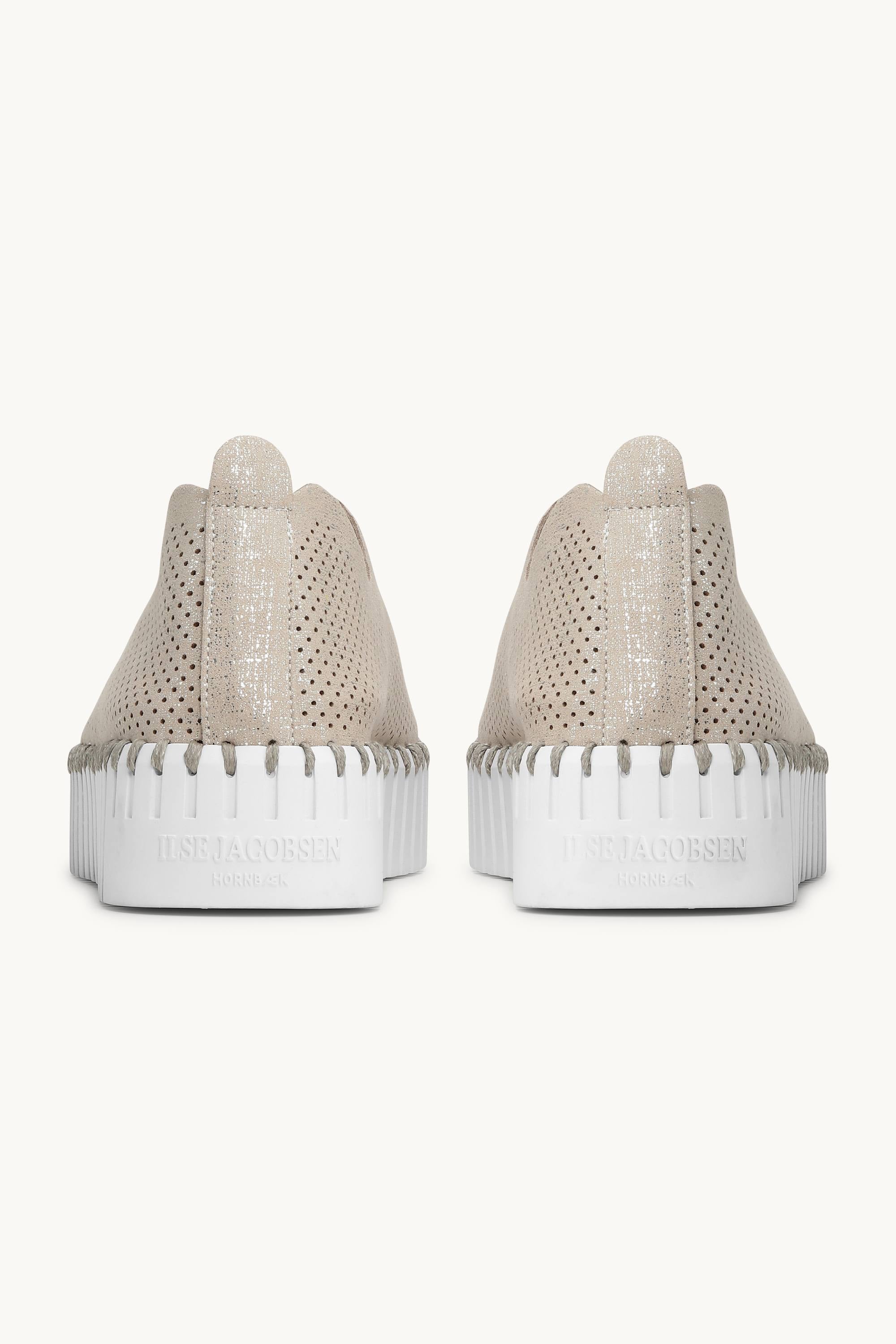 Platform Tulip Sko Glitter - Silver White