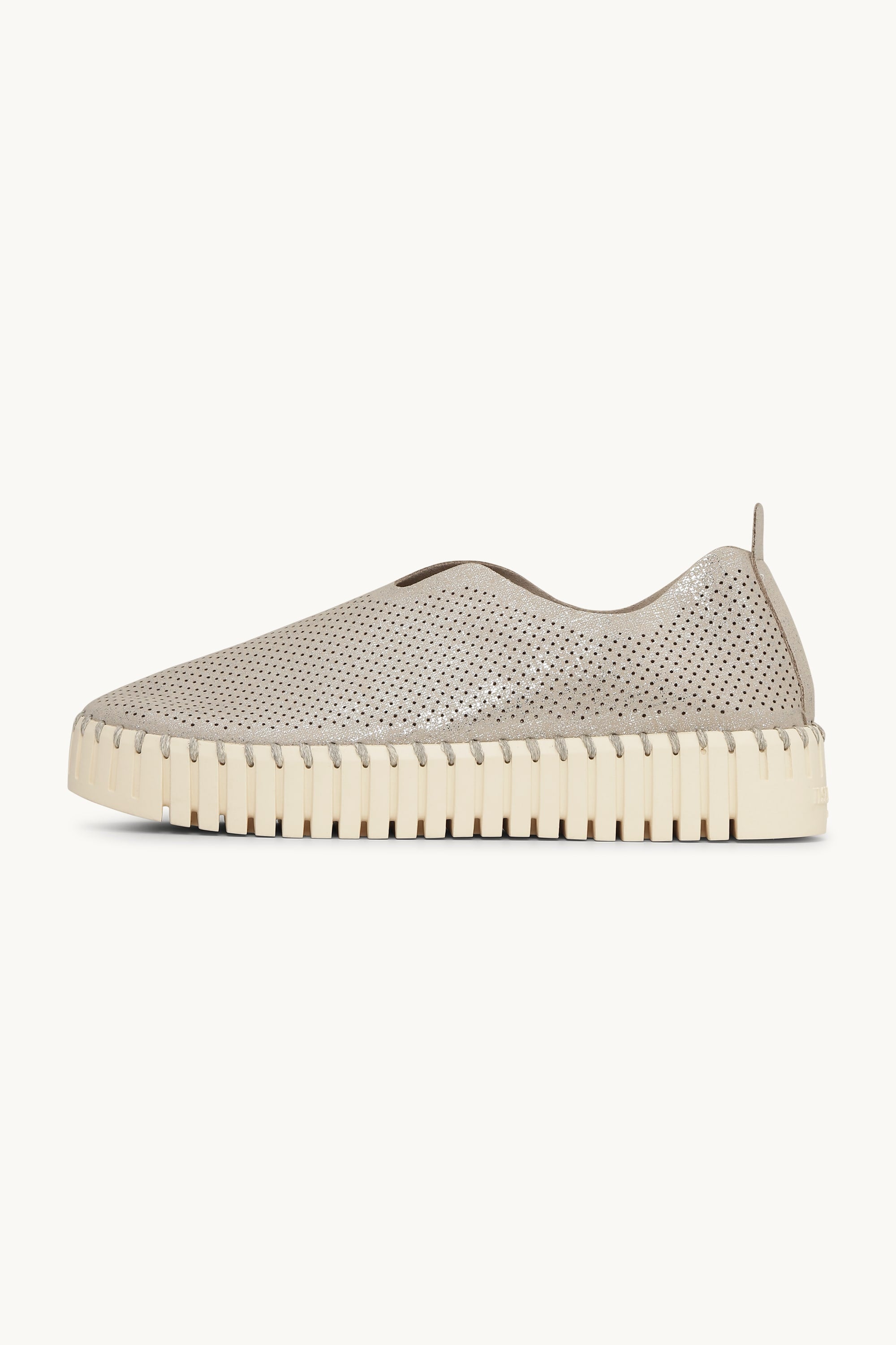 Platform Tulip Sko Glitter - Silver Pearled Ivory