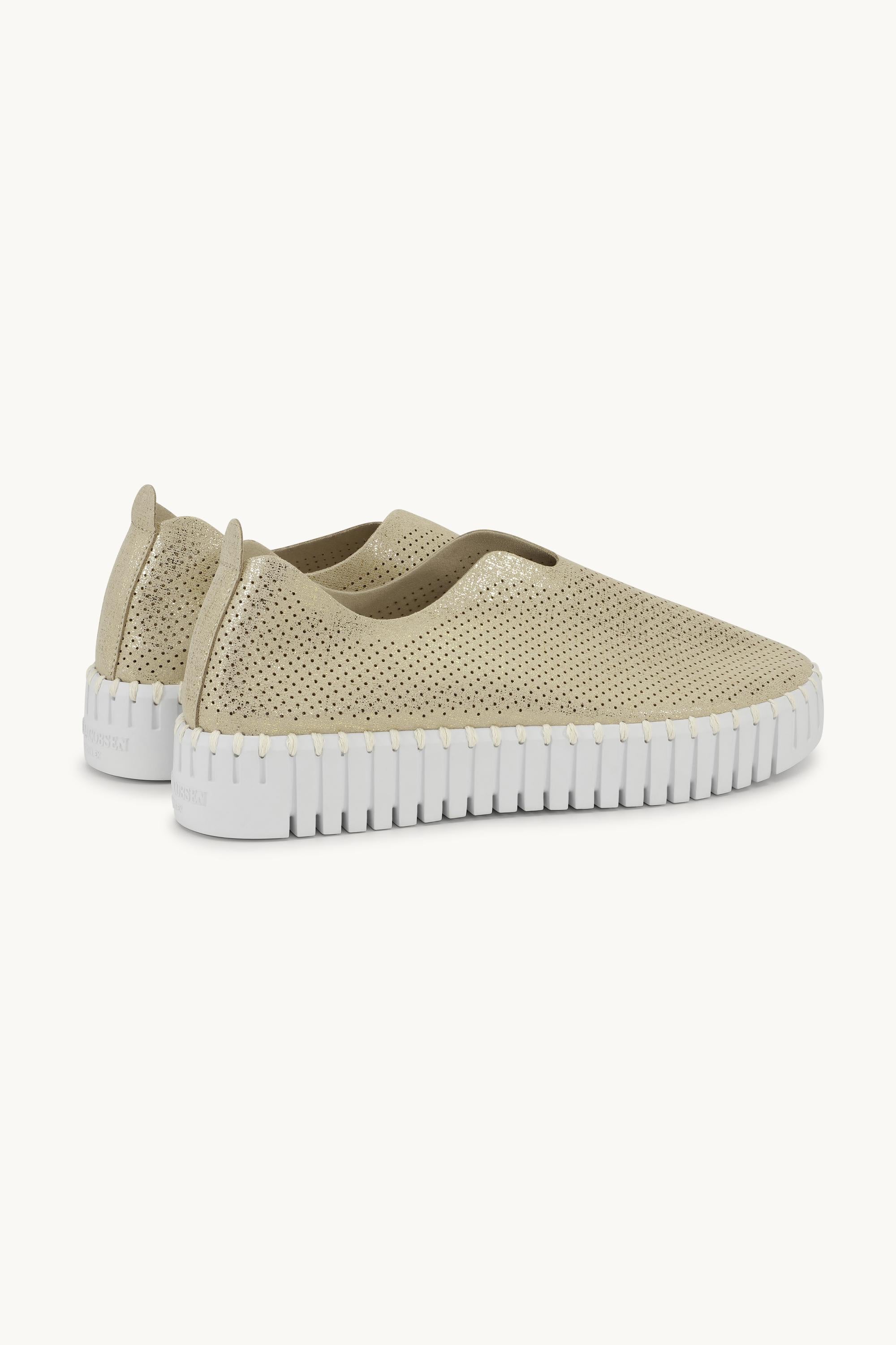 Platform Tulip Sko Glitter - Platin White