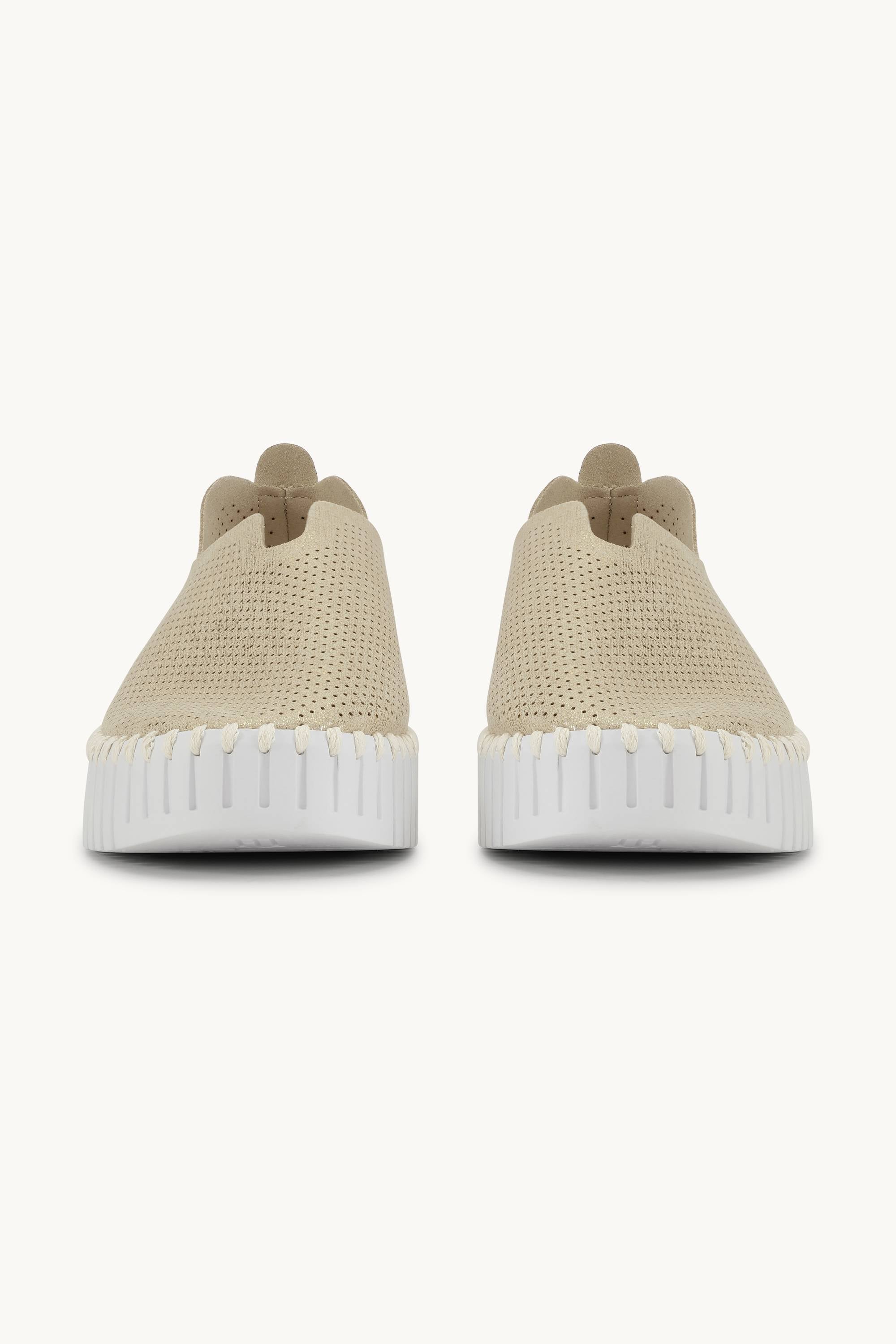 Platform Tulip Sko Glitter - Platin White