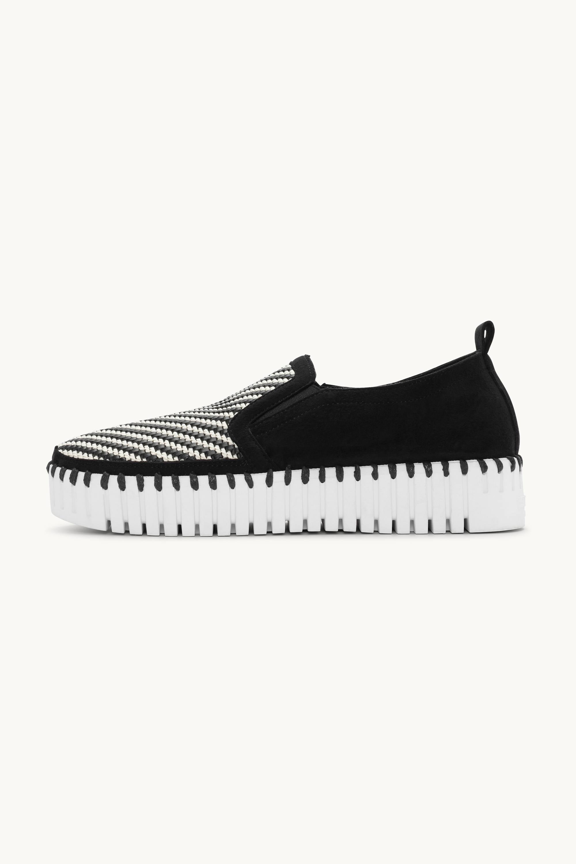 Platform Tulip Flats - Black White