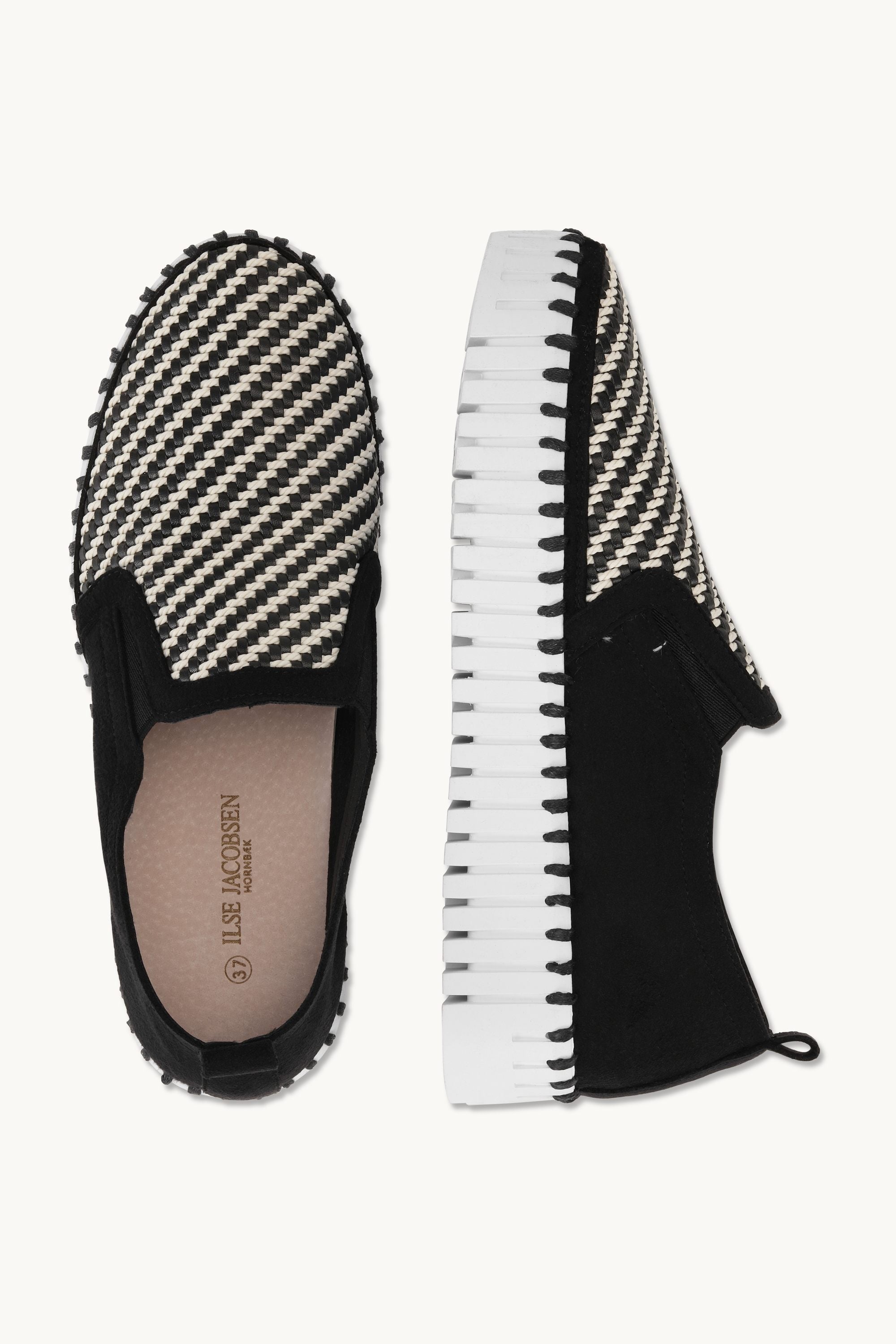 Platform Tulip Flats - Black White