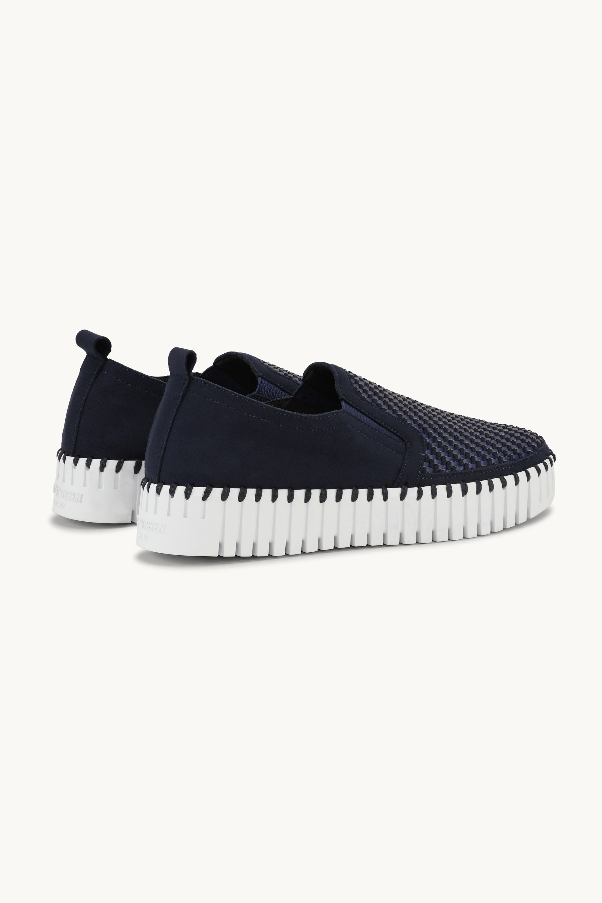 Platform Tulip Flats - Dark Indigo White