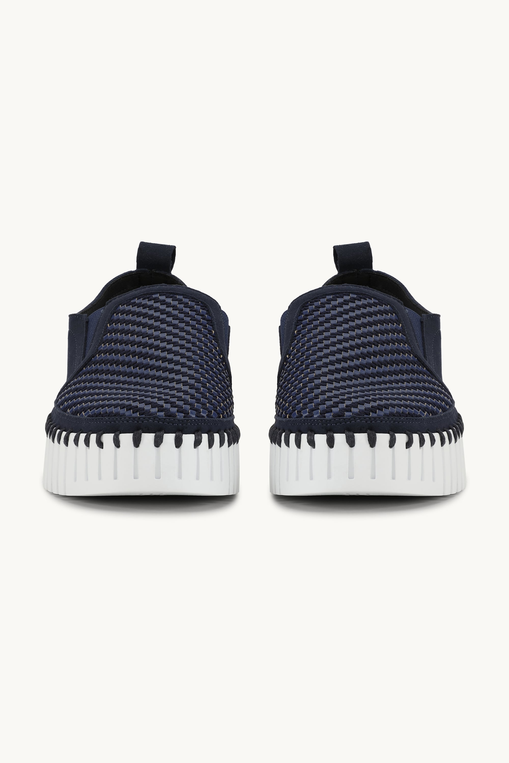 Platform Tulip Flats - Dark Indigo White