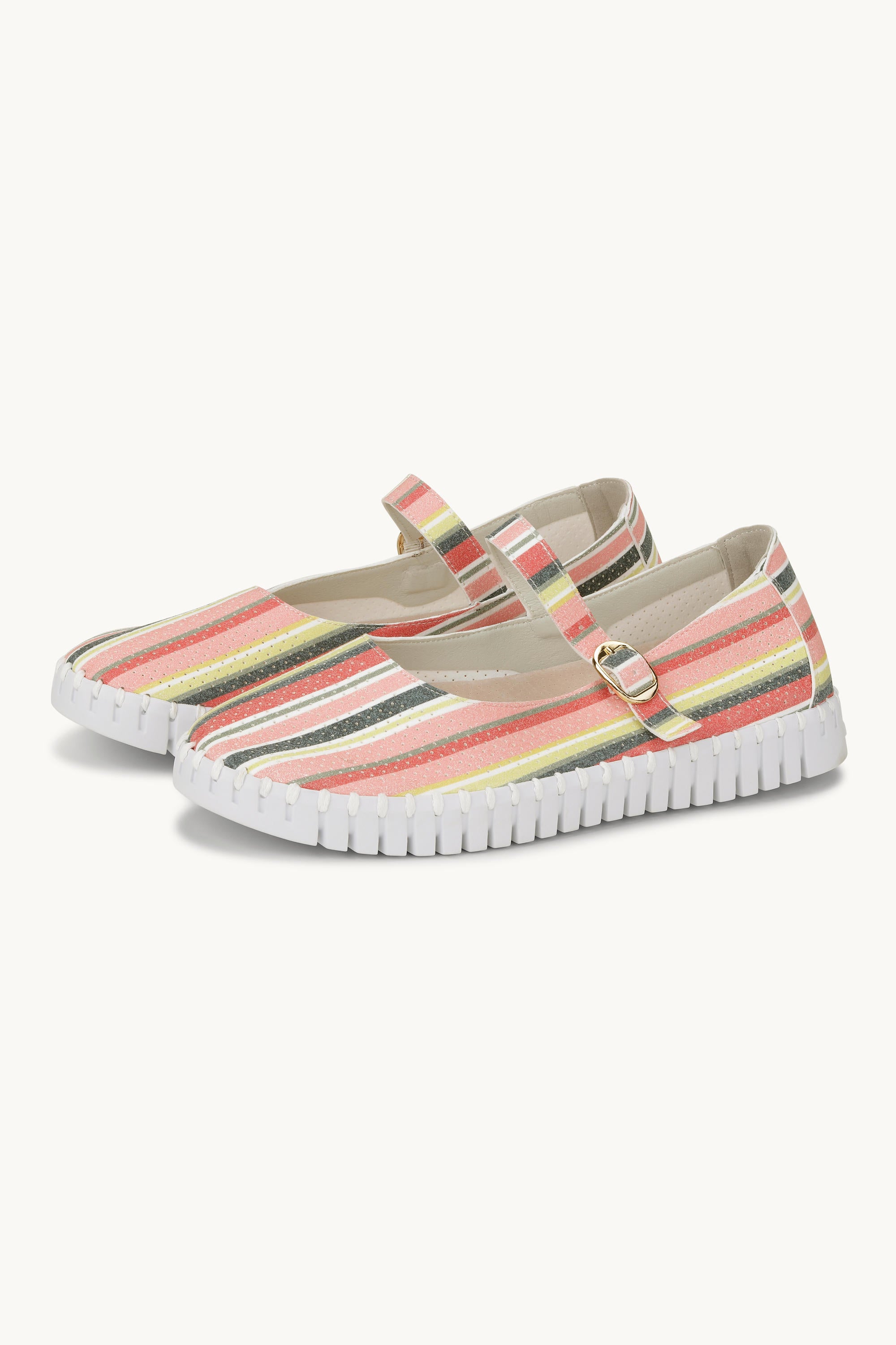 Ballerina Striped - Peach Bud White